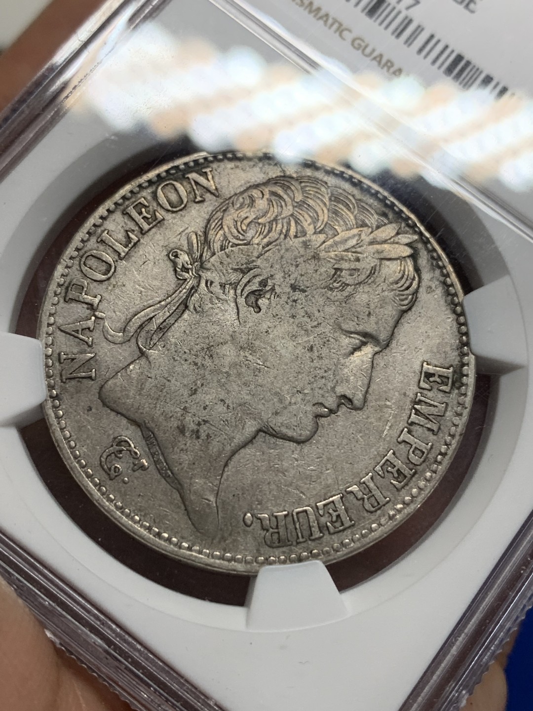 《竞宝斋》第150场-周日，周一，周四 3场 (全场包邮) NGC-VF 法国1808-M年 拿破仑一世 5法郎大银币 少见厂名