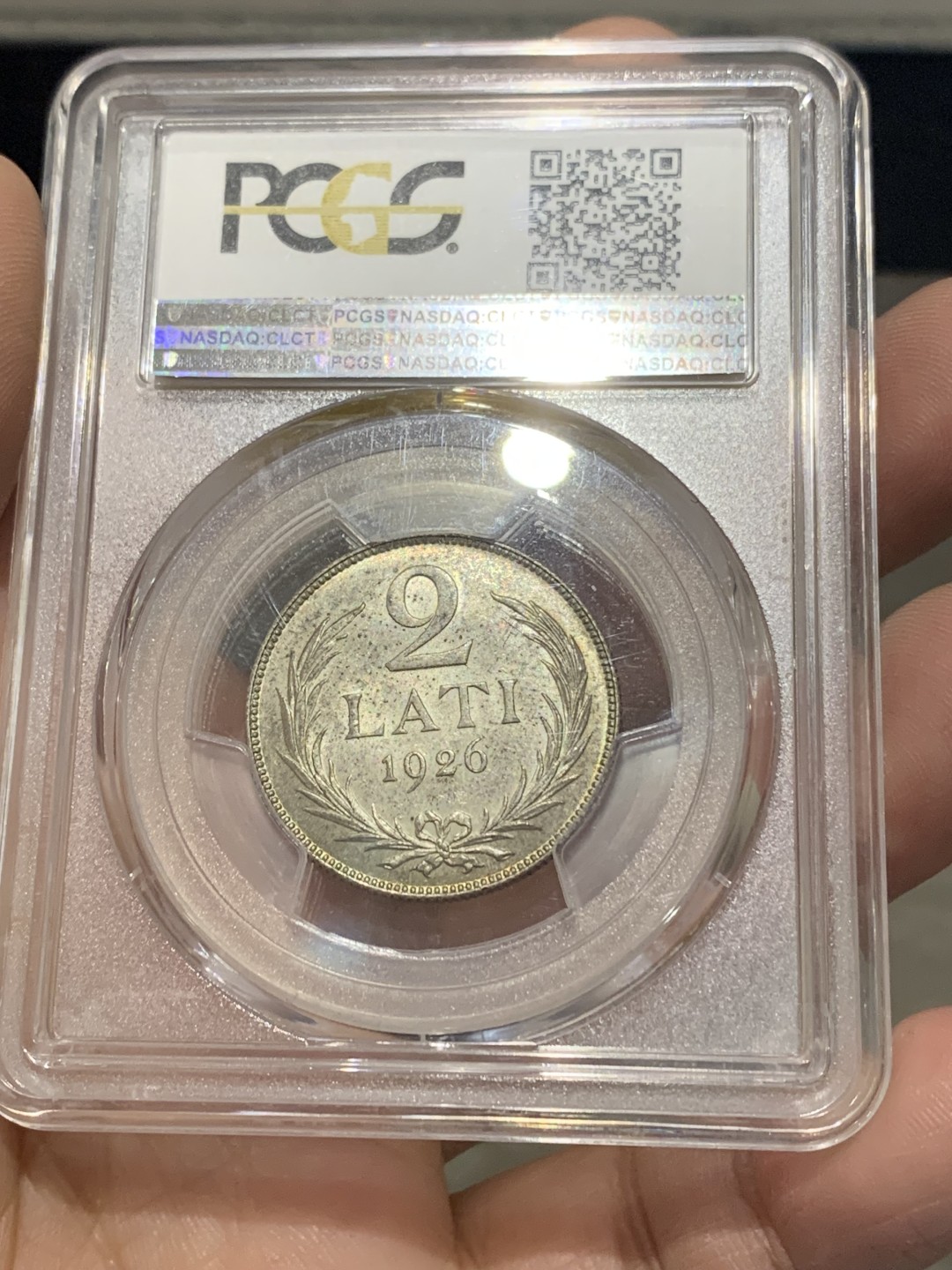 《竞宝斋》第150场-周日，周一，周四 3场 (全场包邮) PCGS MS64 1926年 拉脱维亚 2拉特银币少见品种