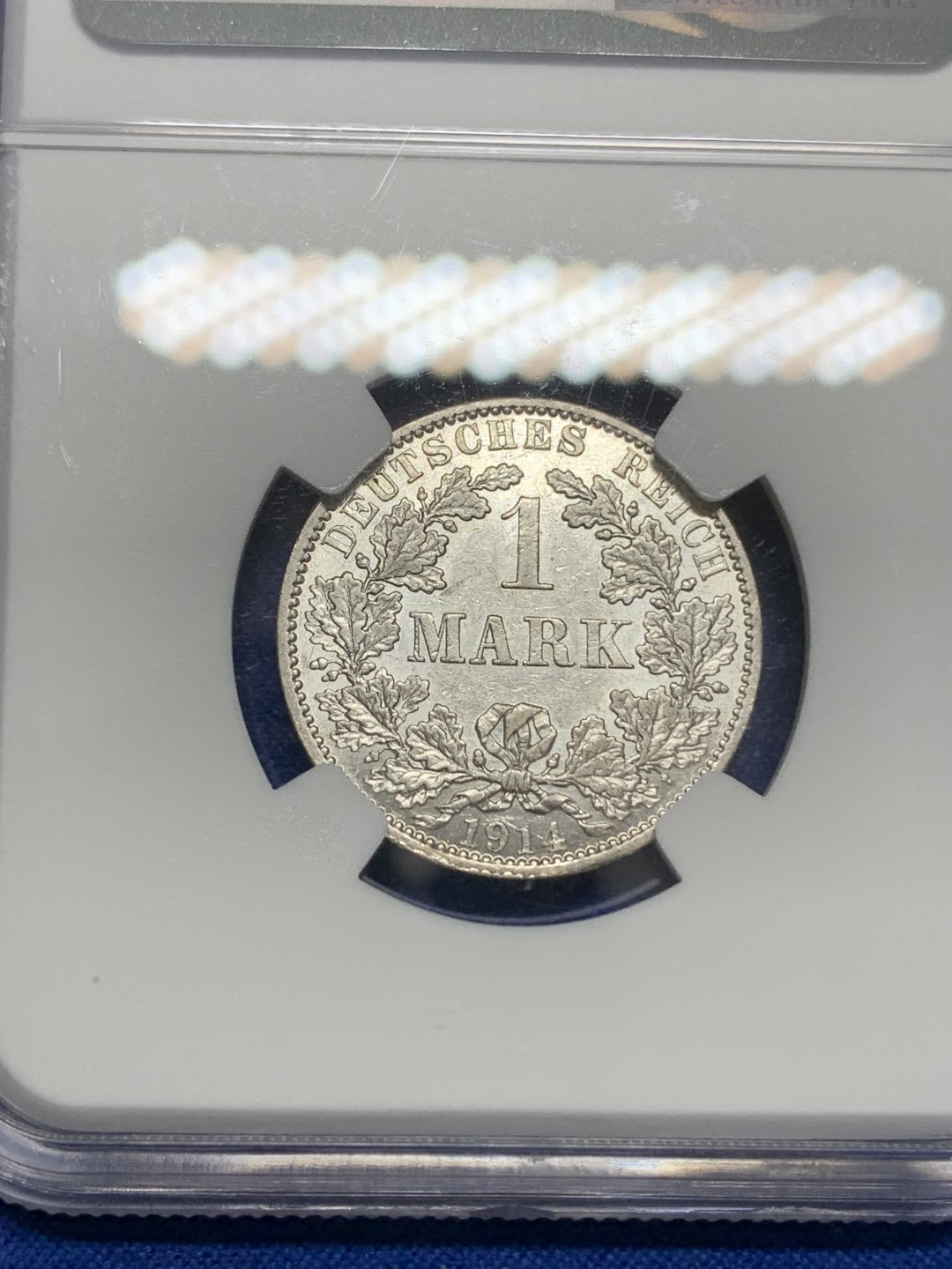 《竞宝斋》第150场-周日，周一，周四 3场 (全场包邮) NGC-MS61 德国1914年A版威廉二世1马克银币