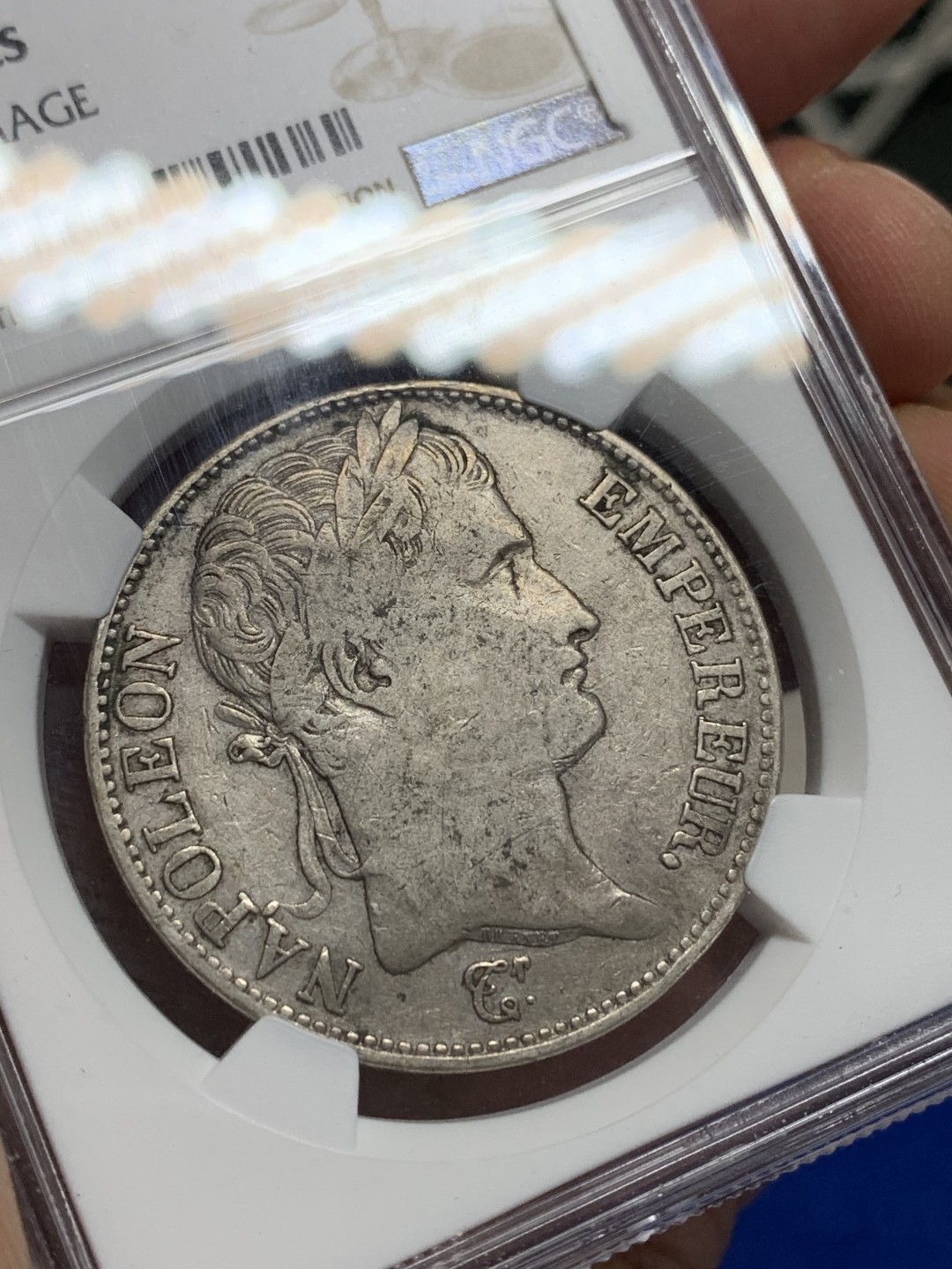 《竞宝斋》第150场-周日，周一，周四 3场 (全场包邮) NGC-VF 法国1808-M年 拿破仑一世 5法郎大银币 少见厂名