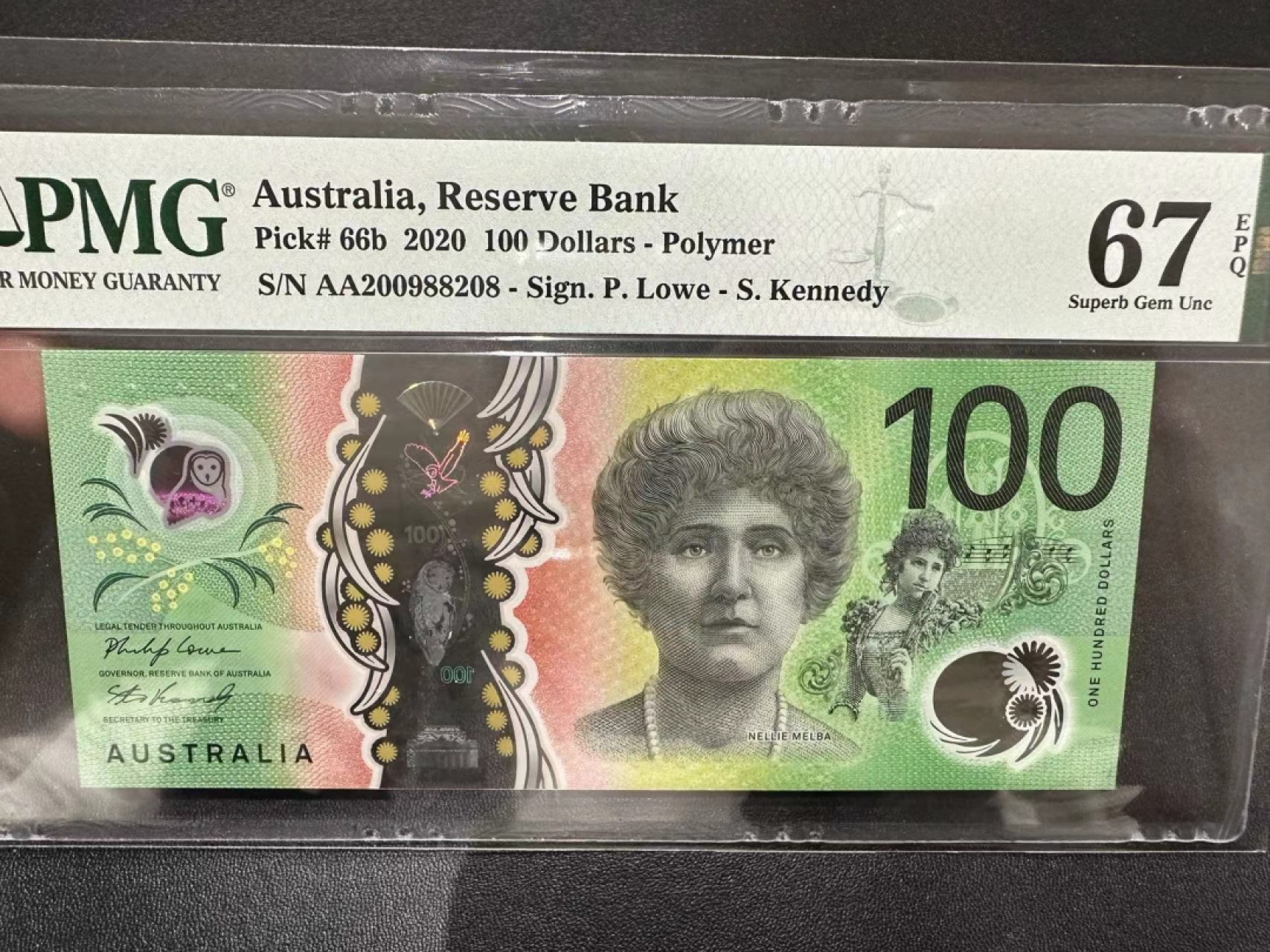 《外钞收藏家》第二百五十六期（评级场） 2020年澳大利亚100元 PMG67 无47尾8