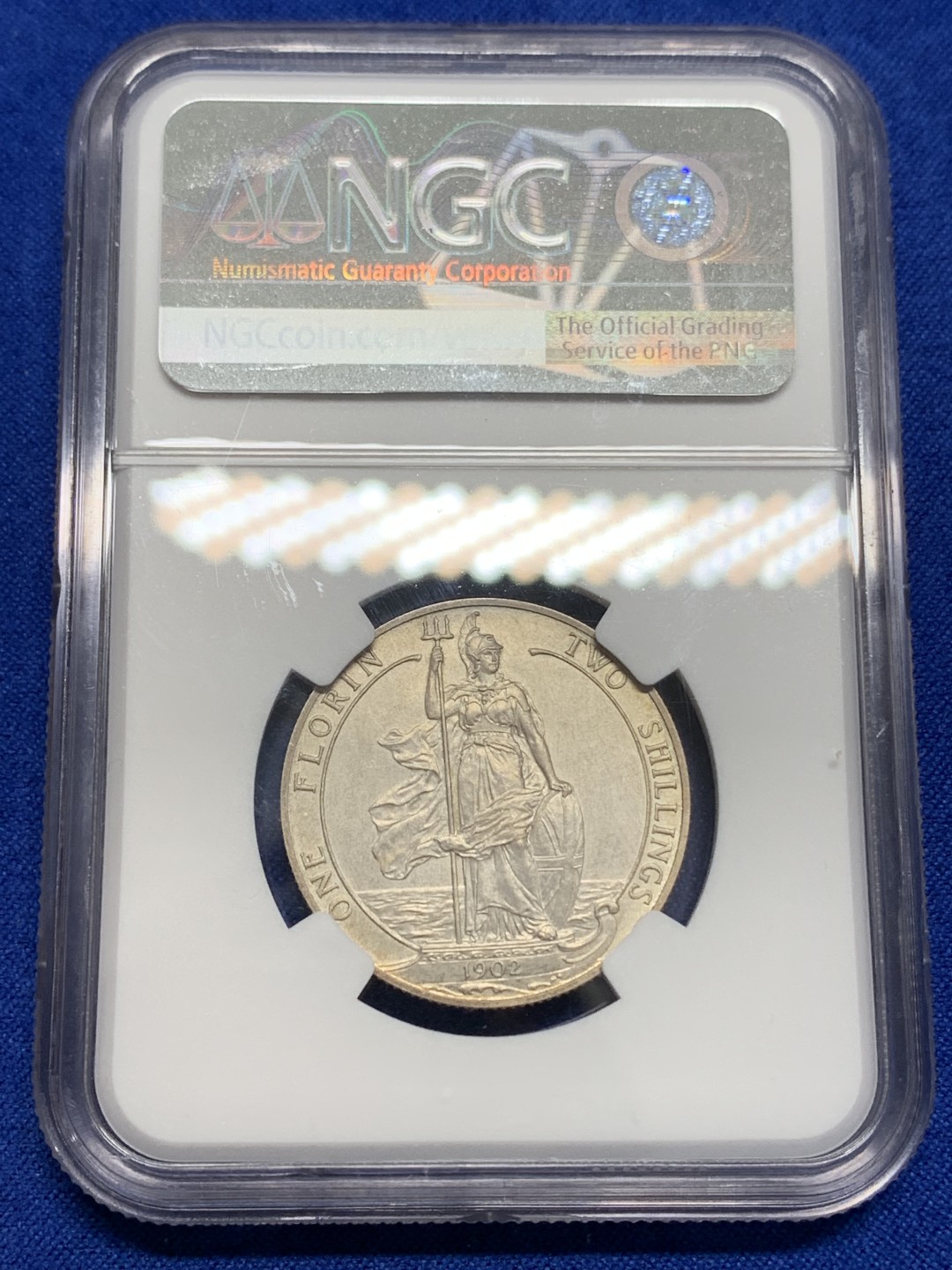 《竞宝斋》第150场-周日，周一，周四 3场 (全场包邮) NGC-PF61matte 1902年 爱德华七世 2先令 海神先令，老味道，底板无痕