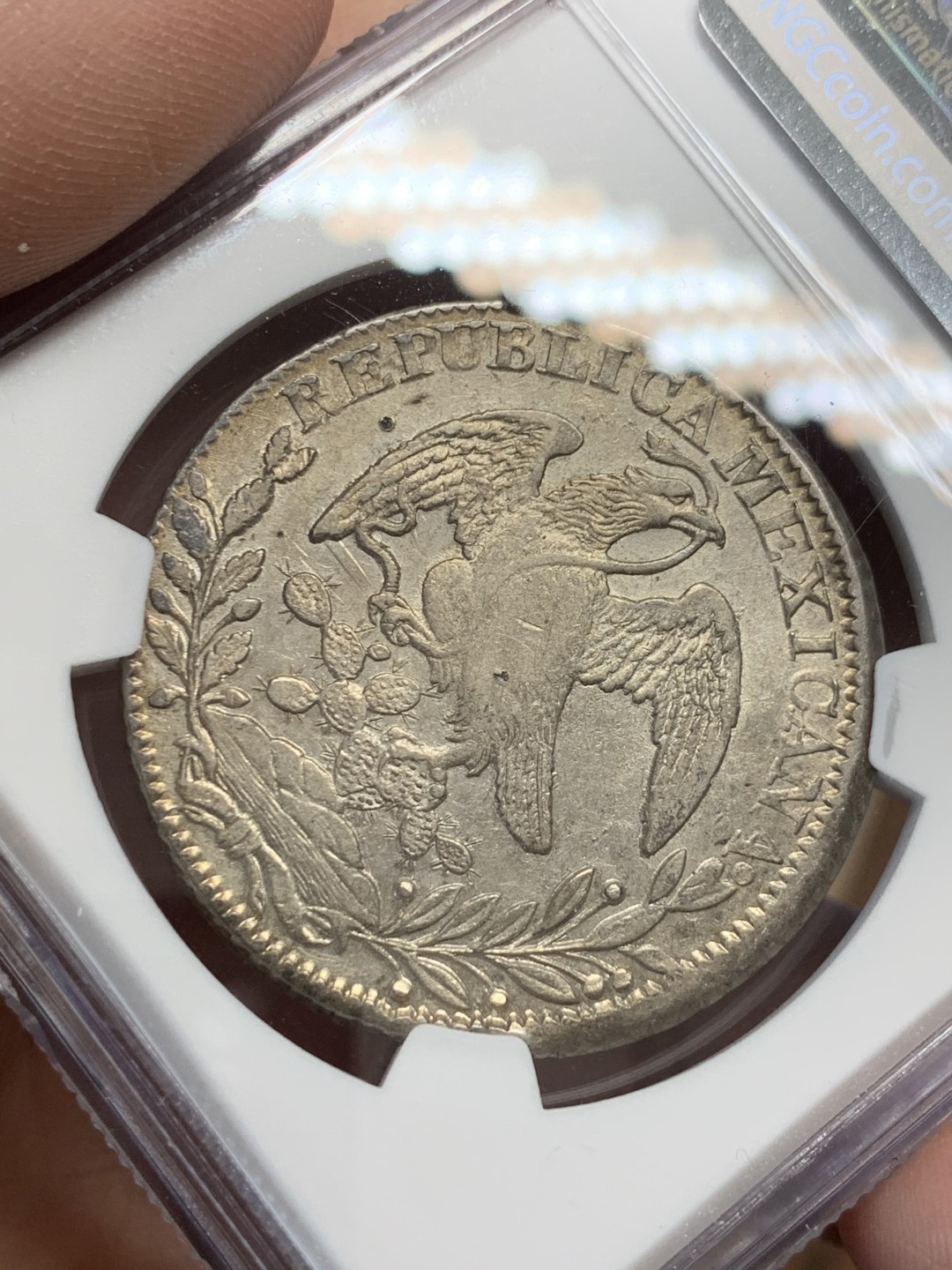 《竞宝斋》第150场-周日，周一，周四 3场 (全场包邮) NGC AU 墨西哥 1835 ZS OM 早期花边鹰洋底光好 打制深