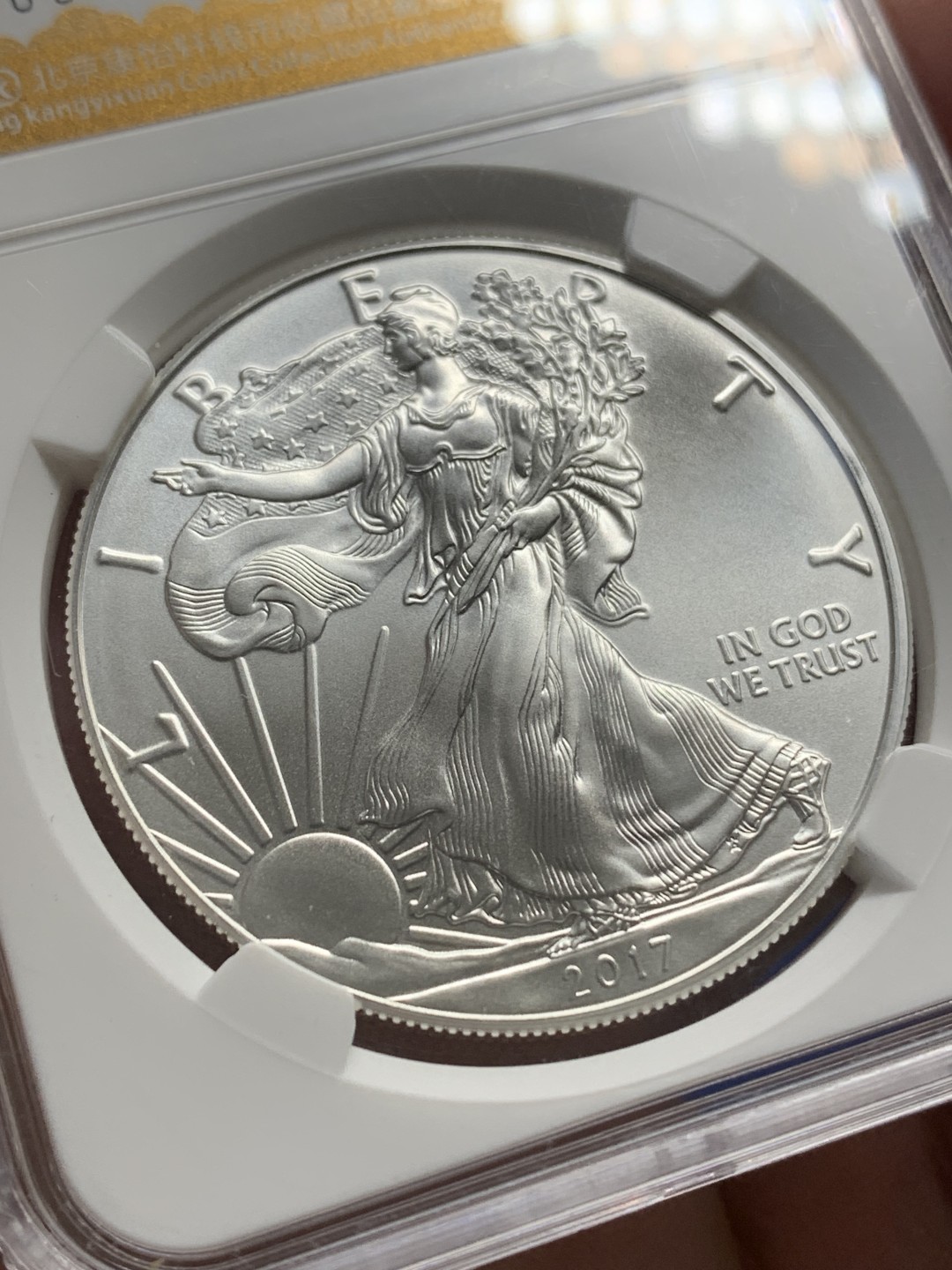 《竞宝斋》第150场-周日，周一，周四 3场 (全场包邮) 美国 2017年 行走 1美元银币 1盎司 31.1克 999银