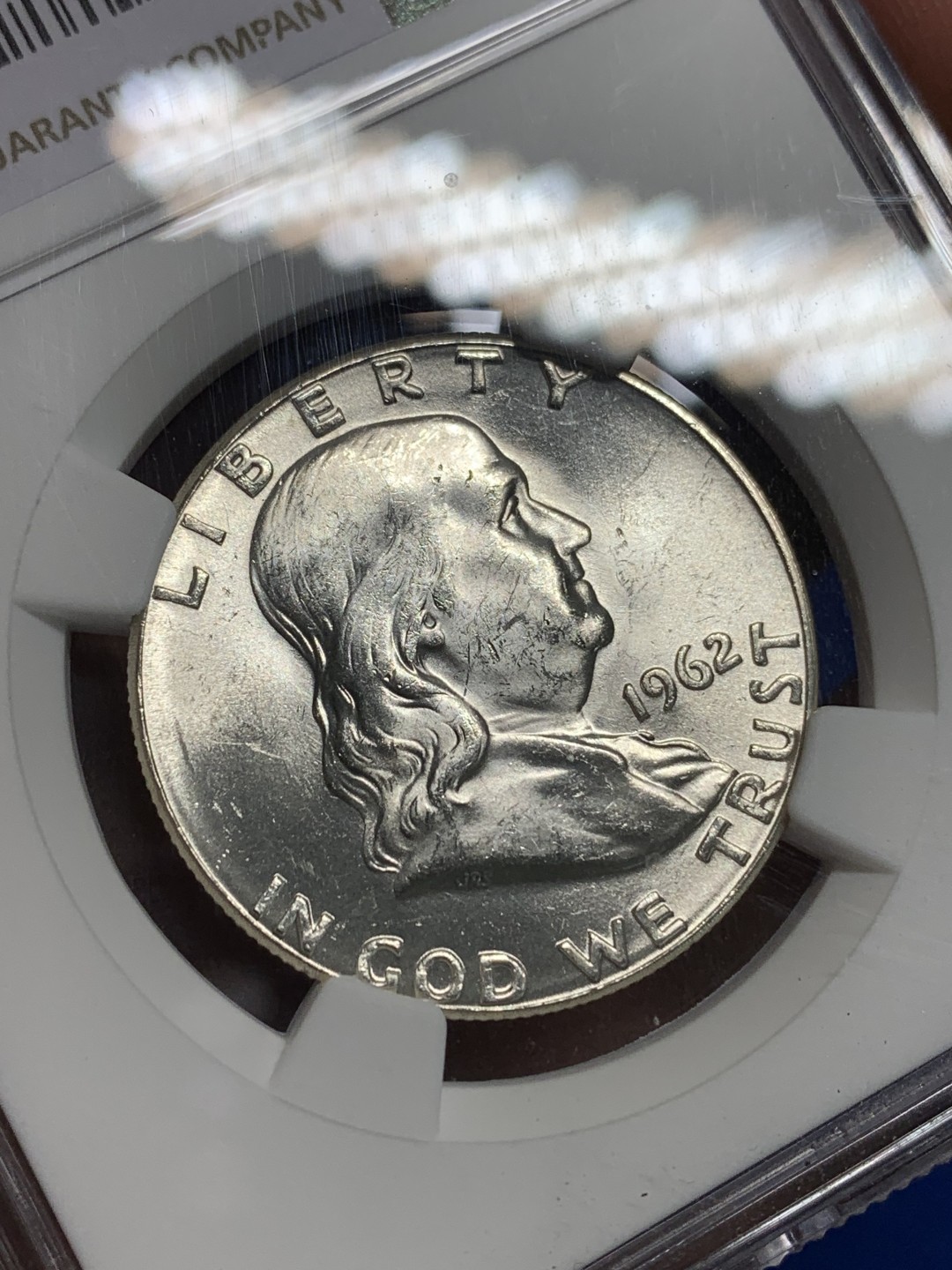 《竞宝斋》第150场-周日，周一，周四 3场 (全场包邮) NGC-MS62 美国1962年 大钟半圆银币 顶级品相 原光好品