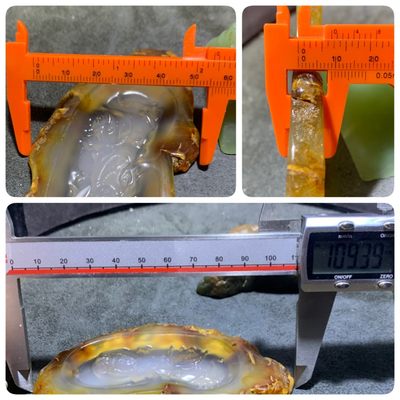 重器天然马达加斯加原皮玛瑙雕刻站观音牌子一块 重器天然马达加斯加原皮玛瑙雕刻站观音牌子一块