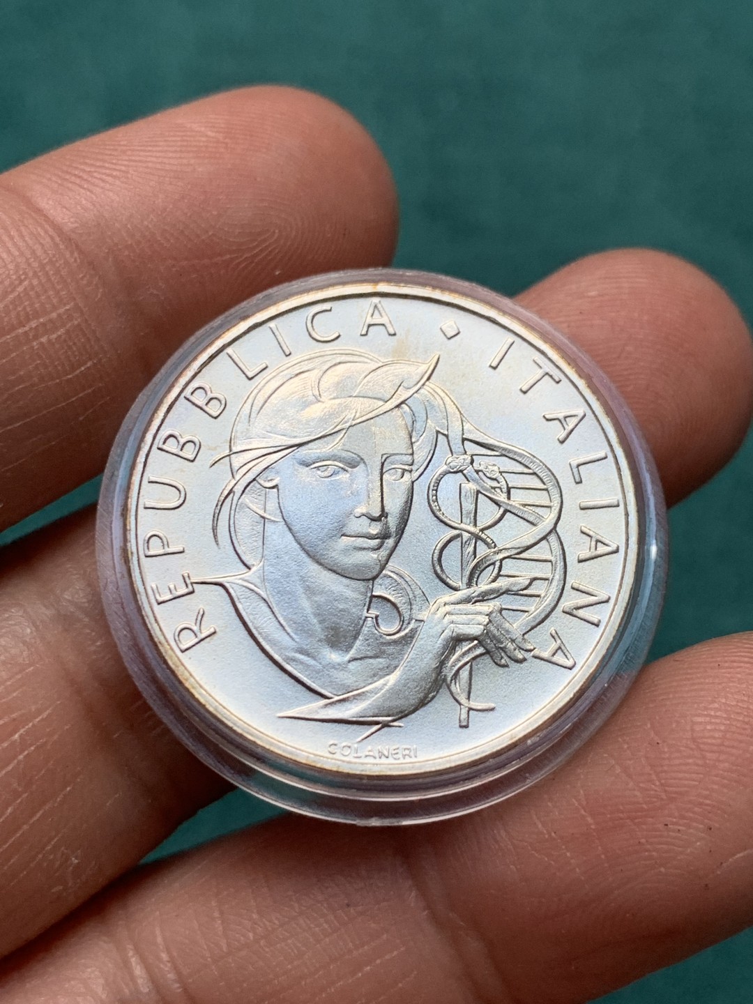 《竞宝斋》第150场-周日，周一，周四 3场 (全场包邮) 1989年原盒意大利500里拉银币 抗击癌症