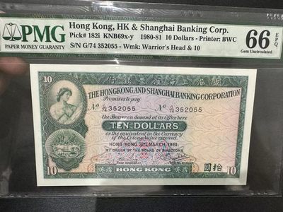 《外钞收藏家》第二百五十六期（评级场） - 1981年上海汇丰银行10元 PMG66 BWC作品