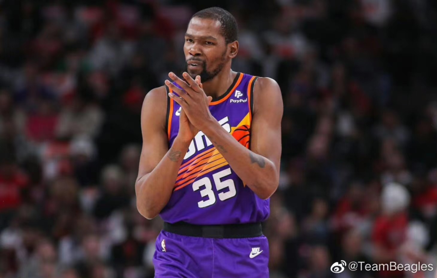 零元拍：凯文-杜兰特亲笔签名刚刚漂亮国带回的MN菲尼克斯太阳22-23复古限定平沿帽。