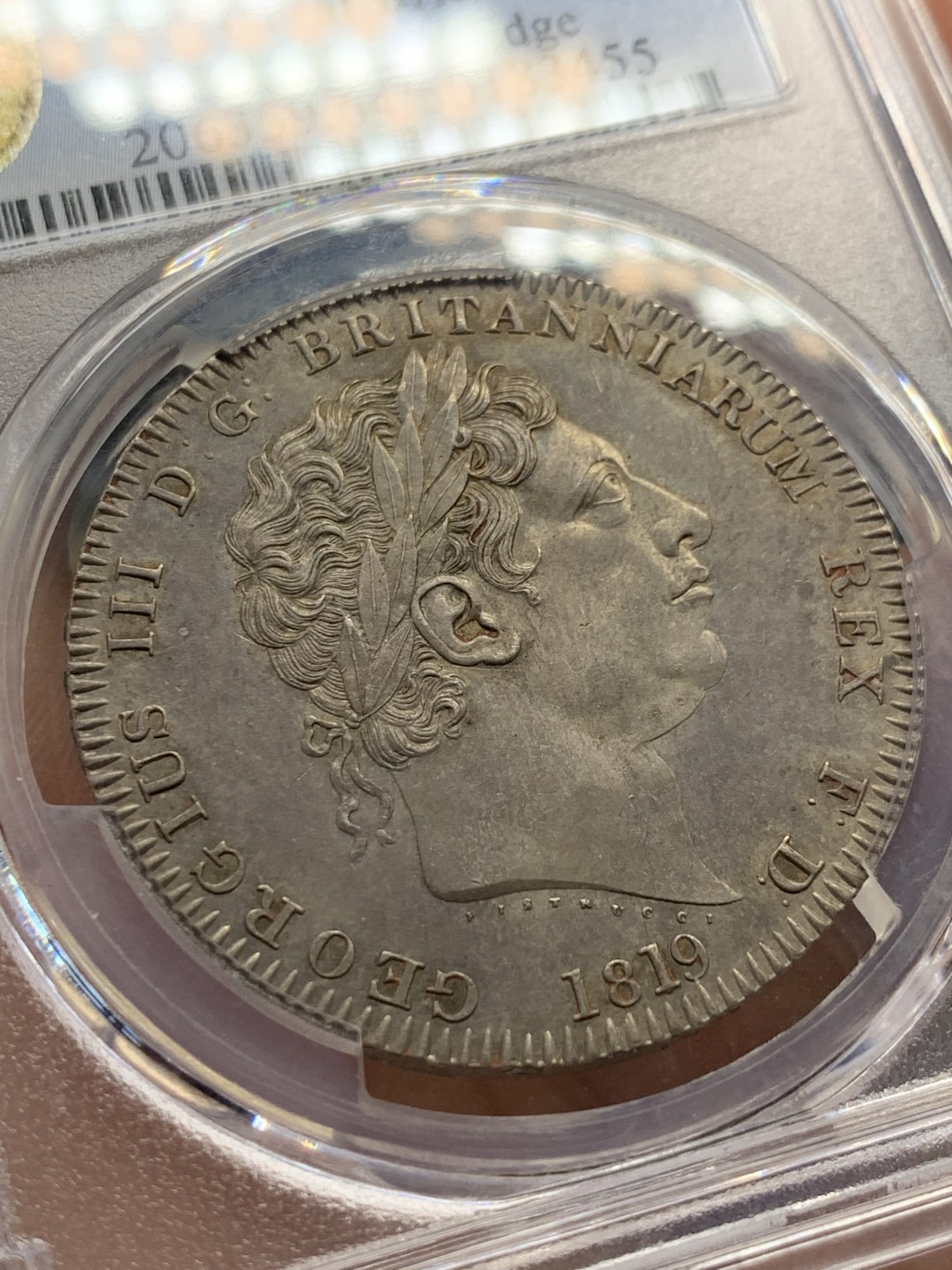 《竞宝斋》第150场-周日，周一，周四 3场 (全场包邮) PCGS-MS64 英国1819 LIX边铭乔治三世马剑克朗银币，带灰色包浆，整版整洁，细节完整
