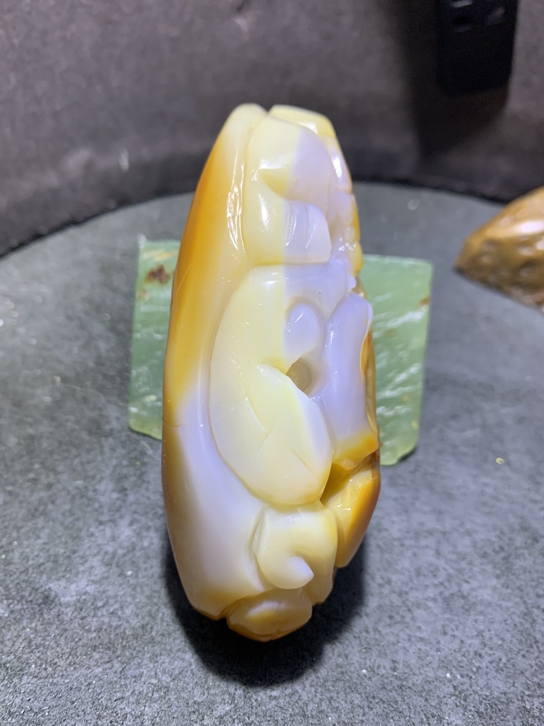 重器天然晶洞马达加斯加高玉化玛瑙手工雕刻如意招财貔貅把件一个