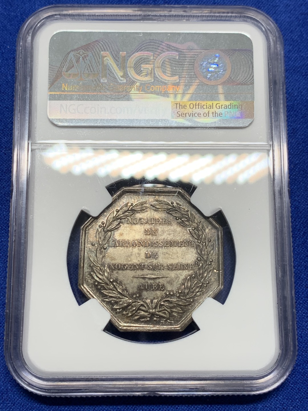 《竞宝斋》第150场-周日，周一，周四 3场 (全场包邮) NGC-MS64 法国十九世纪 天平八角 JETON 顶级品相 五彩包浆 非常漂亮