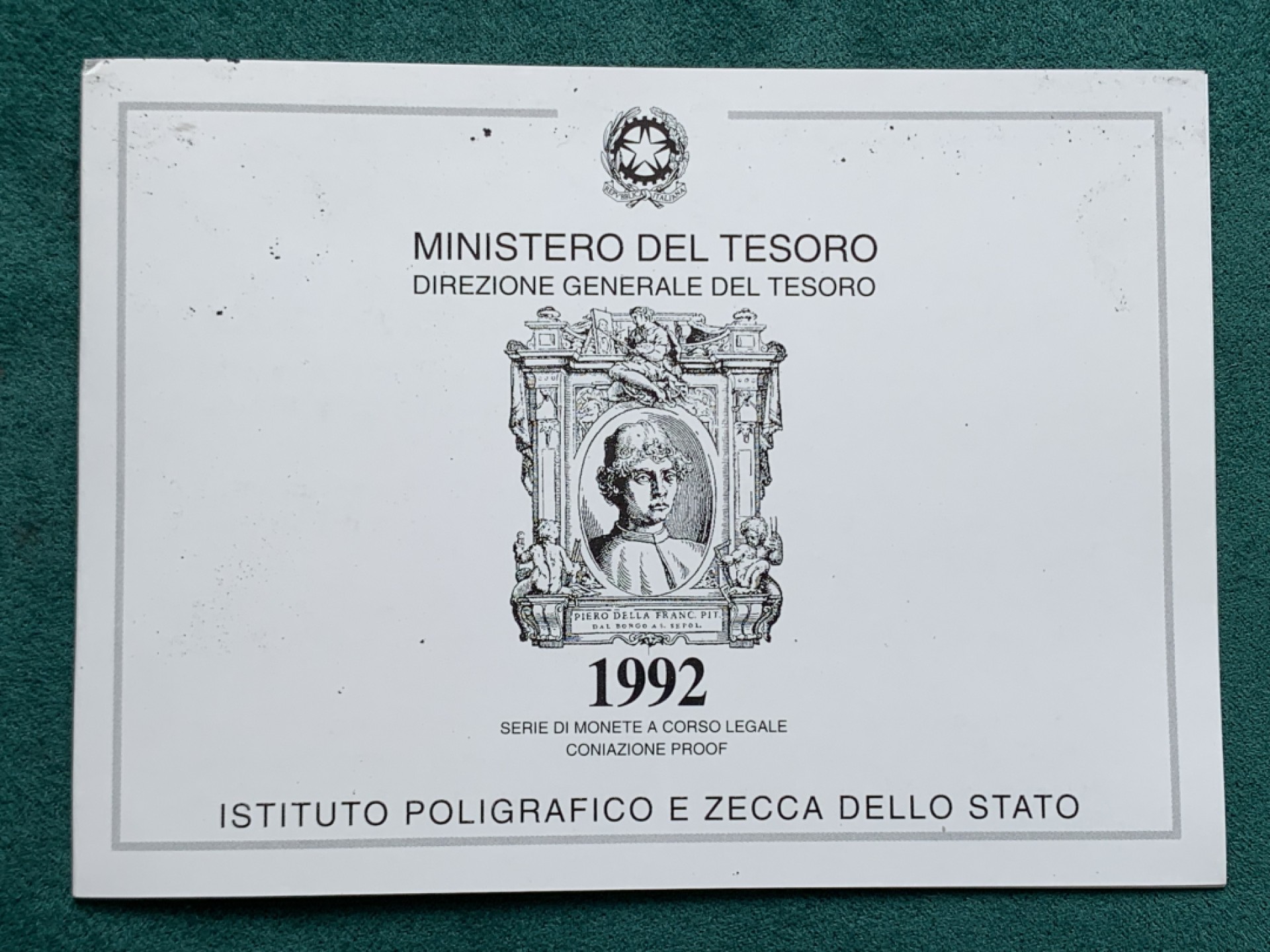《竞宝斋》第150场-周日，周一，周四 3场 (全场包邮) 1992年原盒带证书意大利精制套币含两枚银币