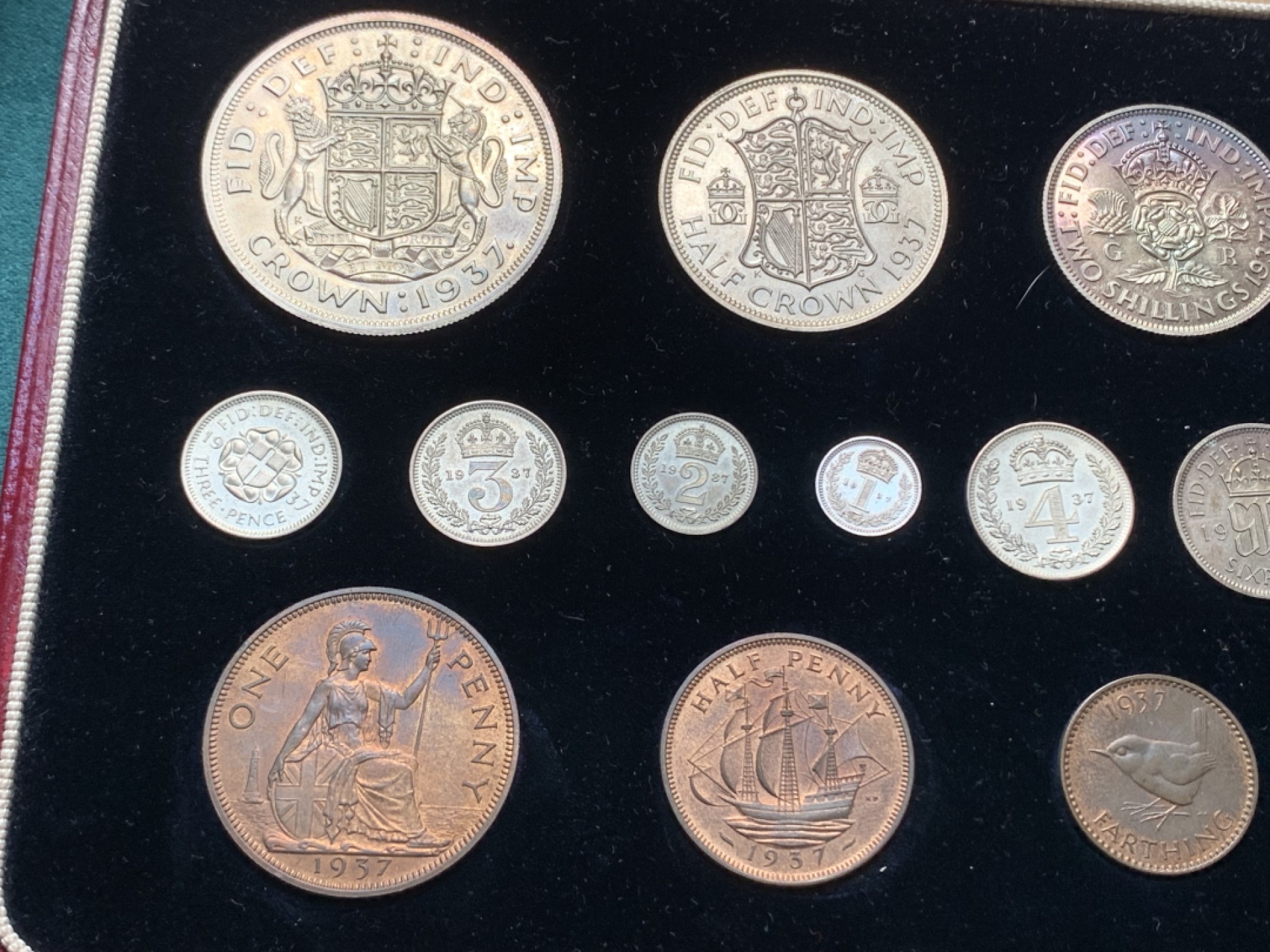 《竞宝斋》第150场-周日，周一，周四 3场 (全场包邮) 英国 1937 乔六登基纪念 15枚装套币  含洗脚币一套 目测为精制