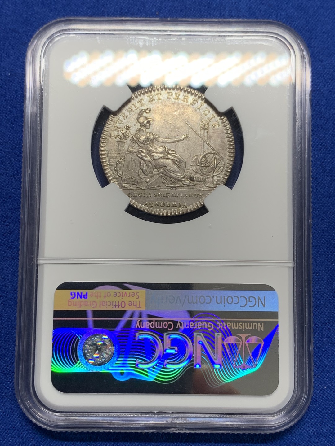 《竞宝斋》第150场-周日，周一，周四 3场 (全场包邮) NGC-MS62 法国路易十六 皇家科学院 圆形JETON 顶级品相