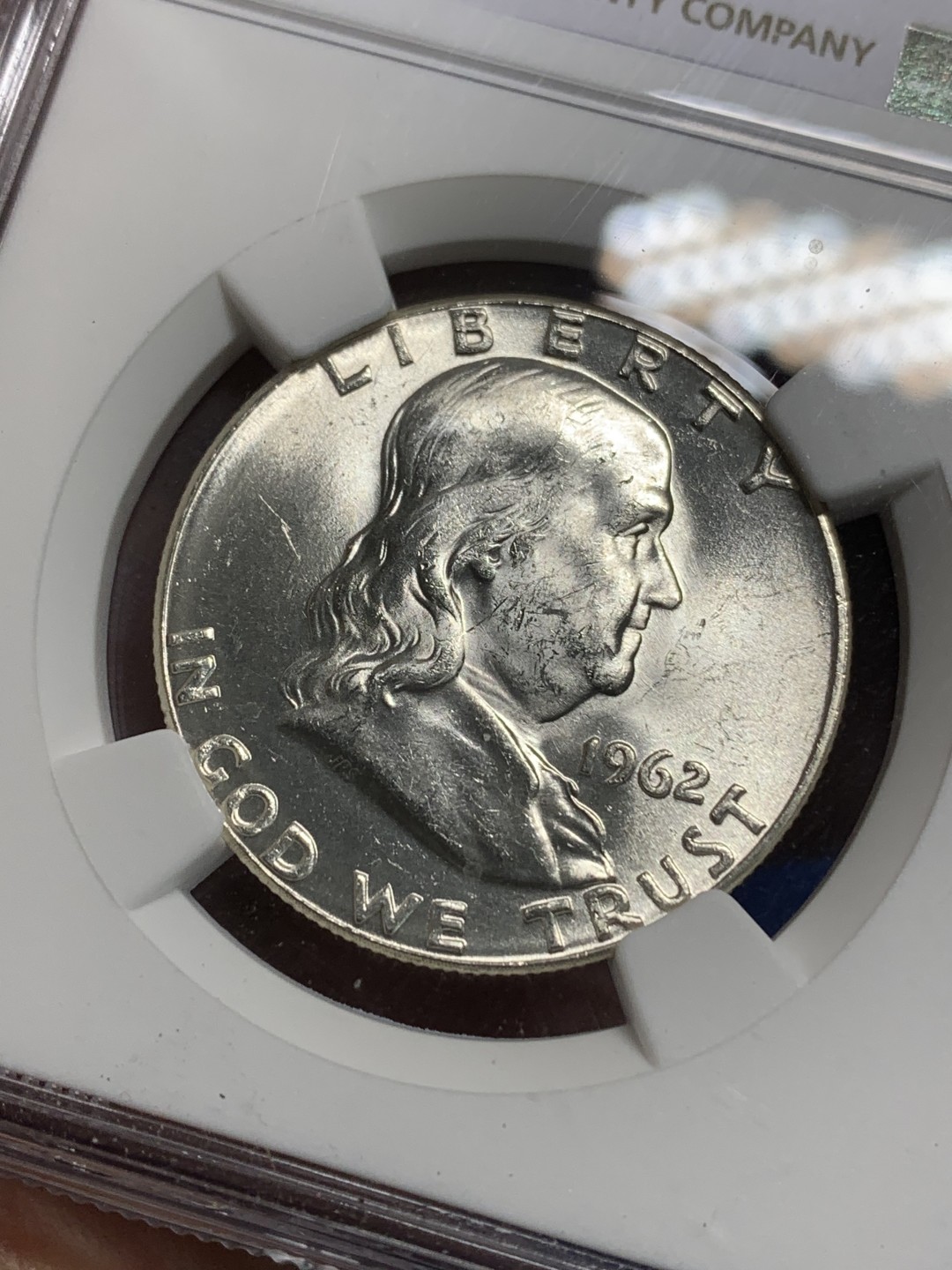 《竞宝斋》第150场-周日，周一，周四 3场 (全场包邮) NGC-MS62 美国1962年 大钟半圆银币 顶级品相 原光好品