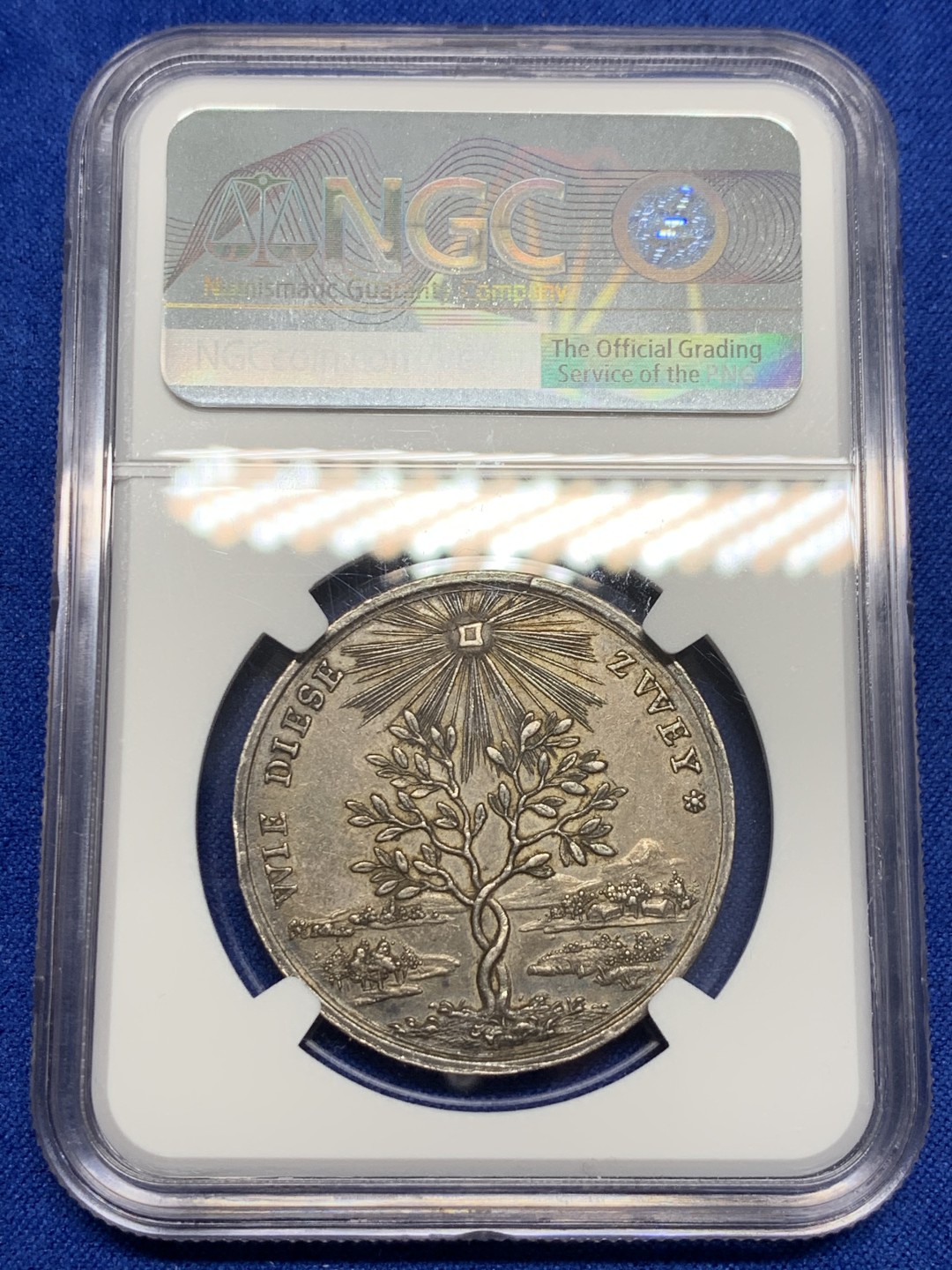 《竞宝斋》第150场-周日，周一，周四 3场 (全场包邮) NGC-MS61 德国 纽伦堡 1700左右 爱情之树银章 非常少见品种