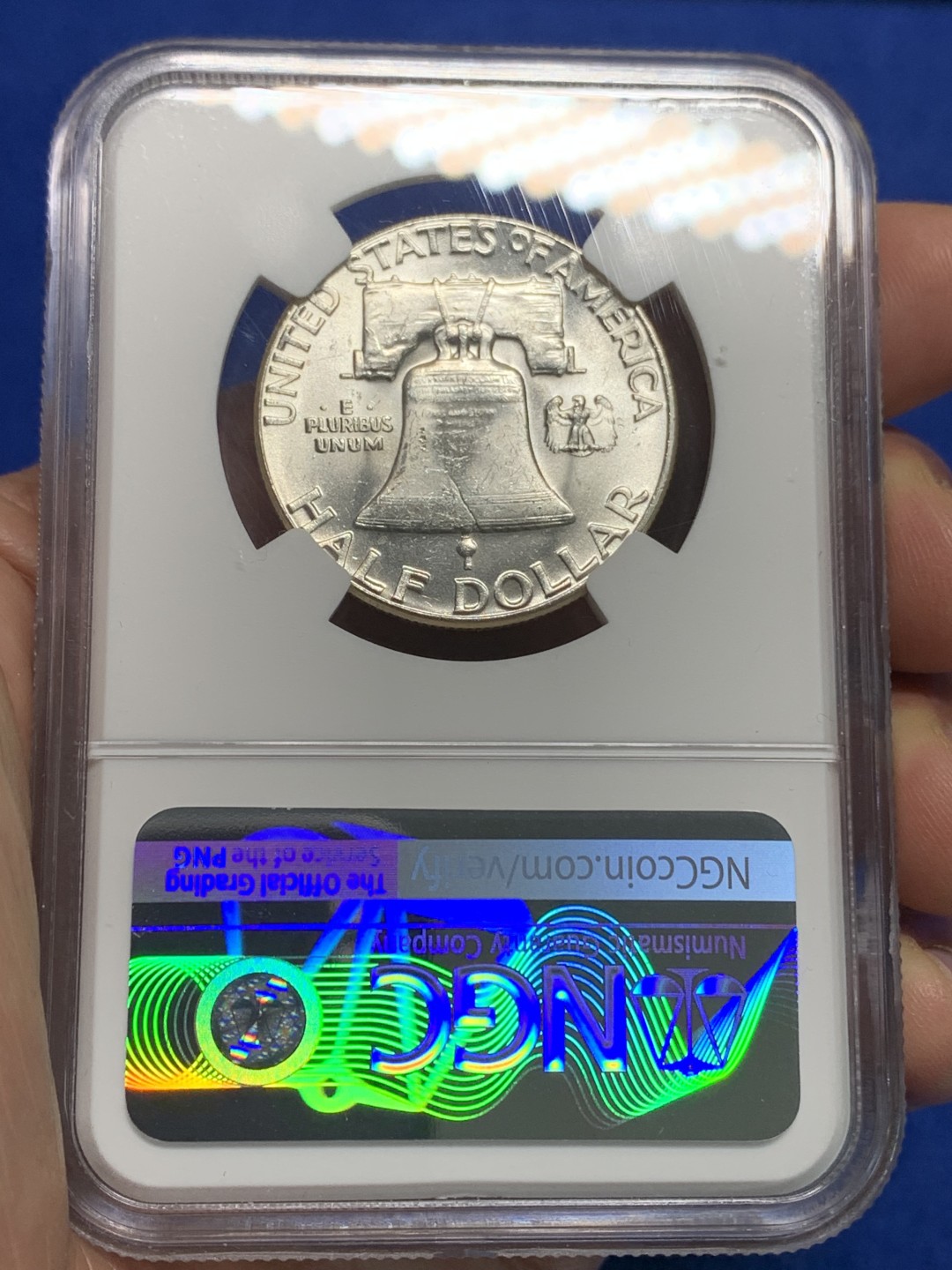 《竞宝斋》第150场-周日，周一，周四 3场 (全场包邮) NGC-MS62 美国1962年 大钟半圆银币 顶级品相 原光好品