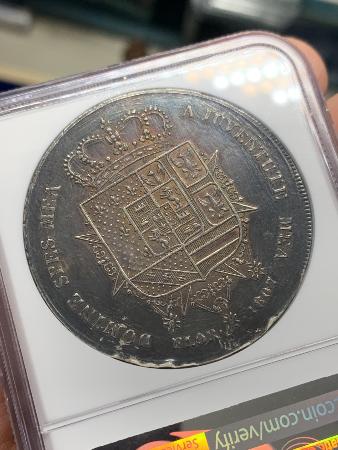 《竞宝斋》第150场-周日，周一，周四 3场 (全场包邮) NGC AUD 意大利 1807年托斯卡纳 10里拉 大银币 拿破仑时代家族附属领地 细节见图