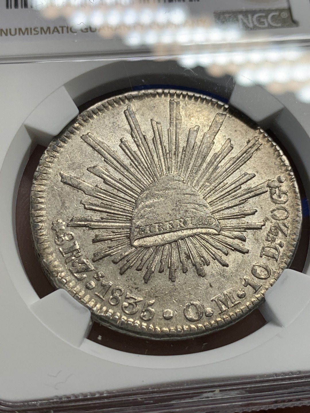 《竞宝斋》第150场-周日，周一，周四 3场 (全场包邮) NGC AU 墨西哥 1835 ZS OM 早期花边鹰洋底光好 打制深