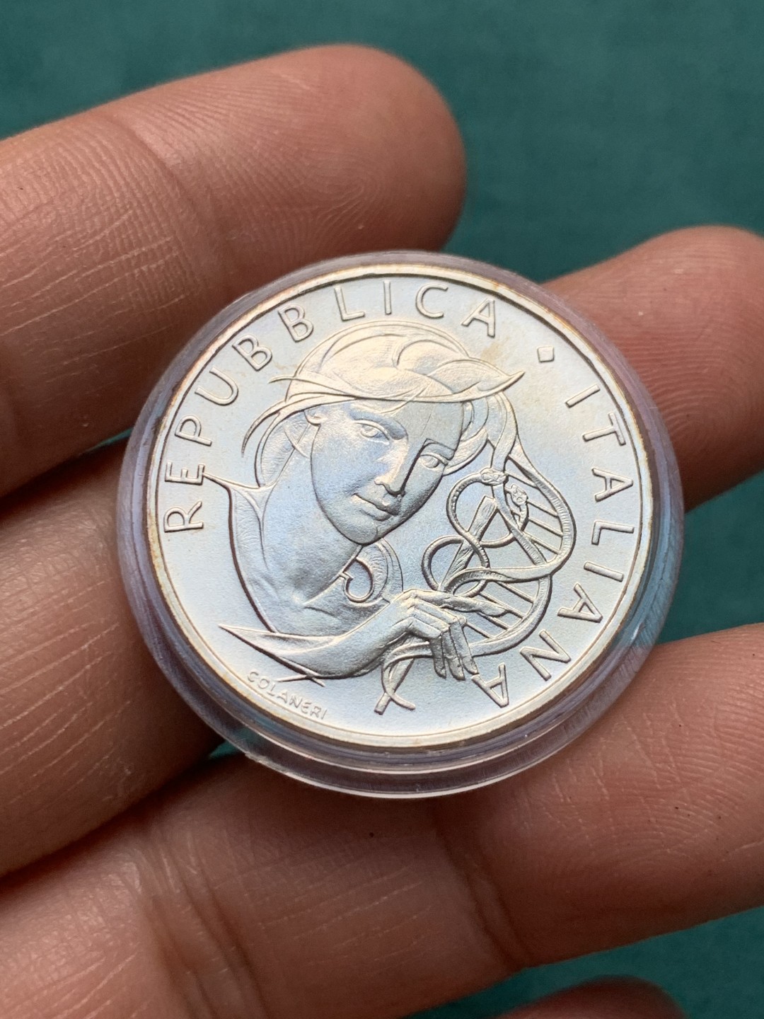 《竞宝斋》第150场-周日，周一，周四 3场 (全场包邮) 1989年原盒意大利500里拉银币 抗击癌症