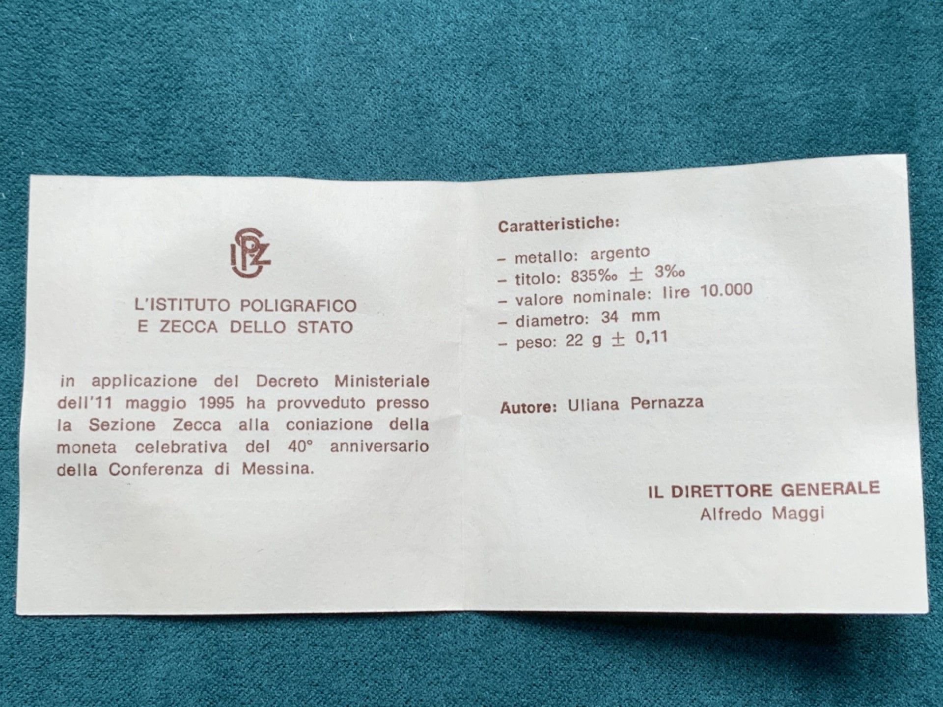 《竞宝斋》第150场-周日，周一，周四 3场 (全场包邮) 1995年意大利原盒带证书10000里拉女神银币