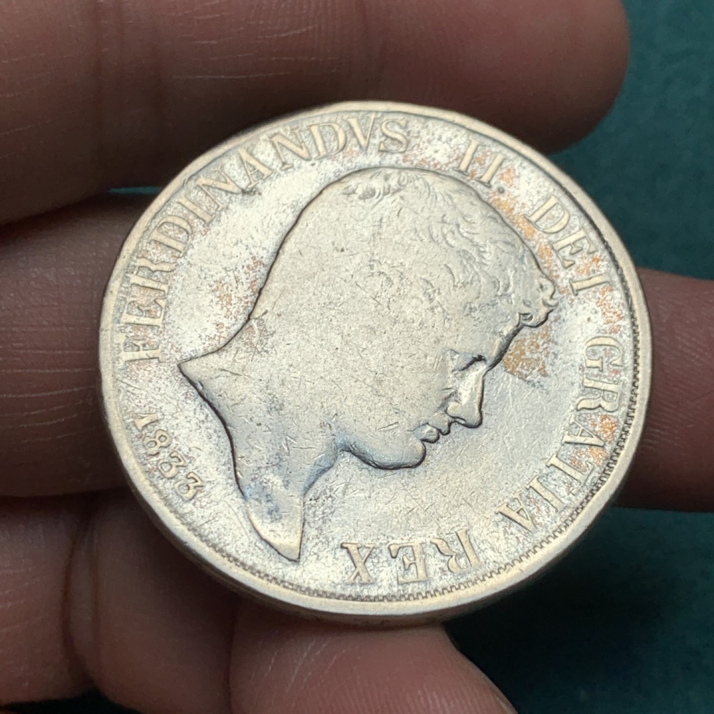 《竞宝斋》第150场-周日，周一，周四 3场 (全场包邮) 意大利 那不勒斯 1833年 120G大银币 大头版