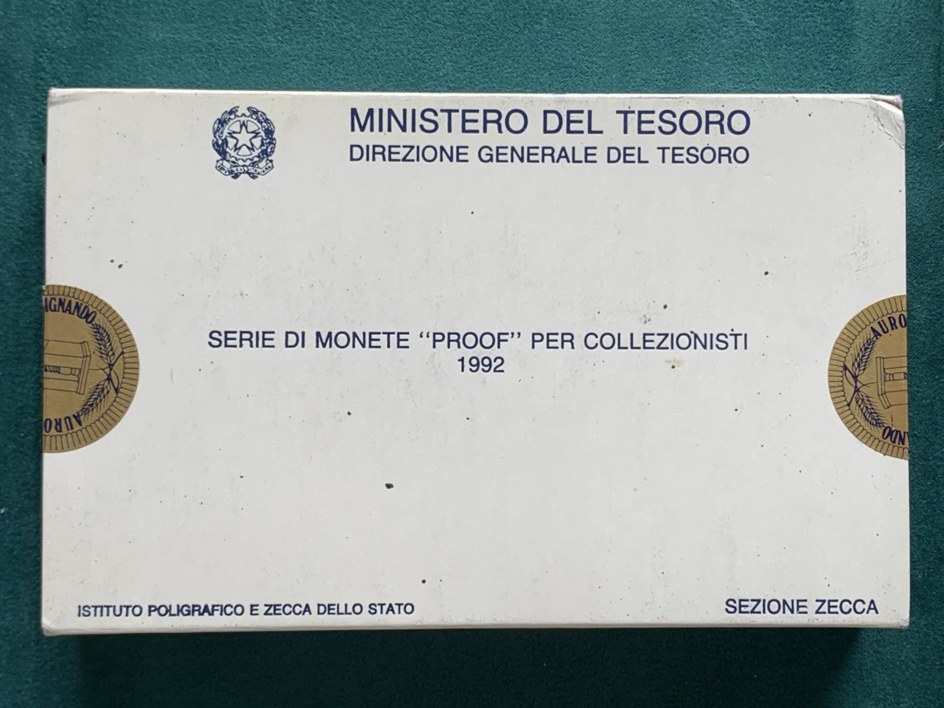 《竞宝斋》第150场-周日，周一，周四 3场 (全场包邮) 1992年原盒带证书意大利精制套币含两枚银币