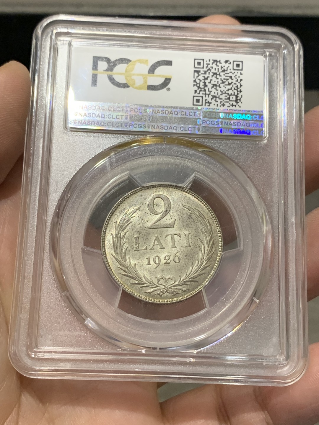 《竞宝斋》第150场-周日，周一，周四 3场 (全场包邮) PCGS MS64 1926年 拉脱维亚 2拉特银币少见品种