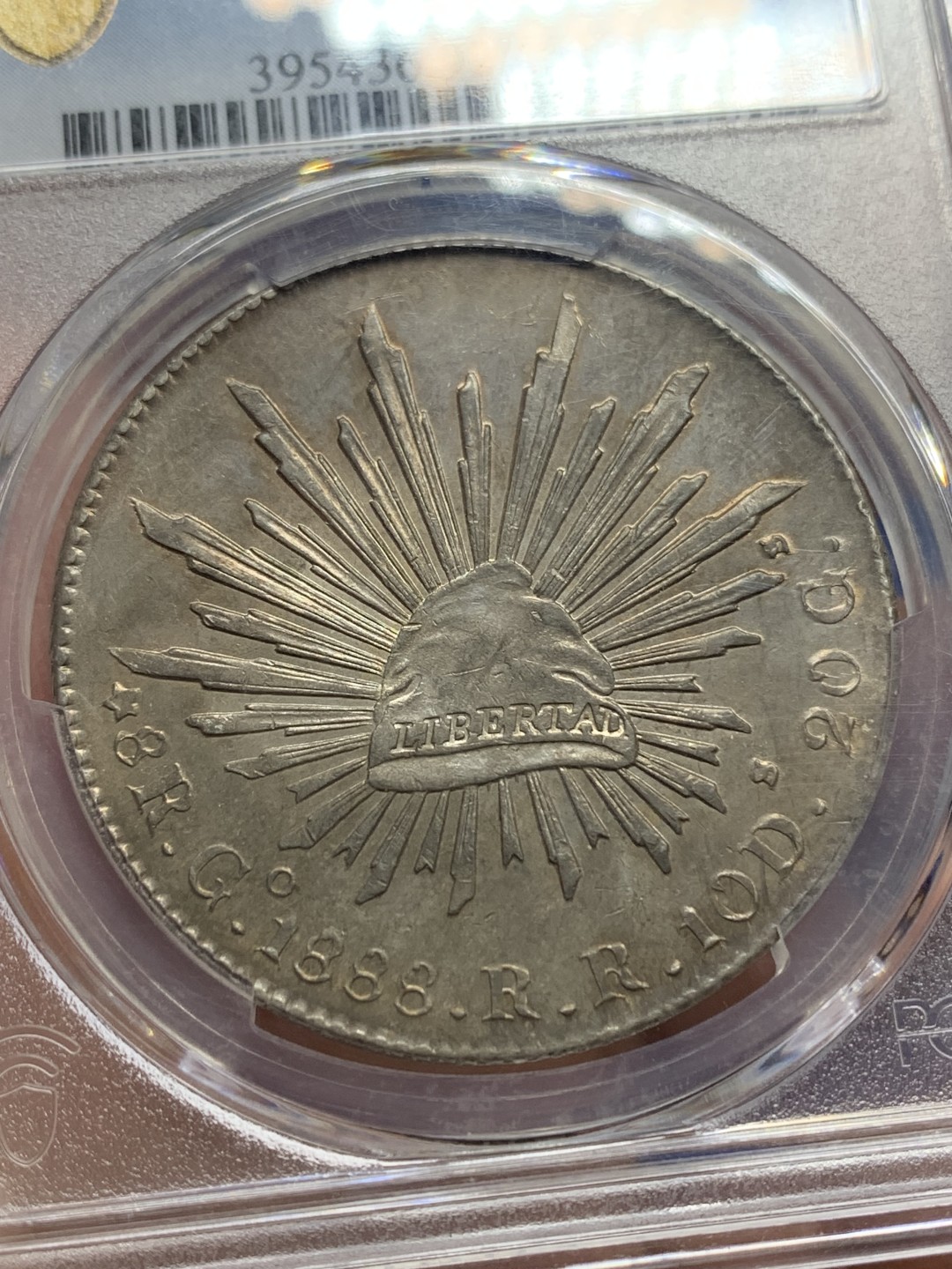 《竞宝斋》第150场-周日，周一，周四 3场 (全场包邮) 墨西哥 1888年 PCGS UNCD 瓜纳华托 GO RR版 发财年花边鹰洋，光度、包浆都到位，严评