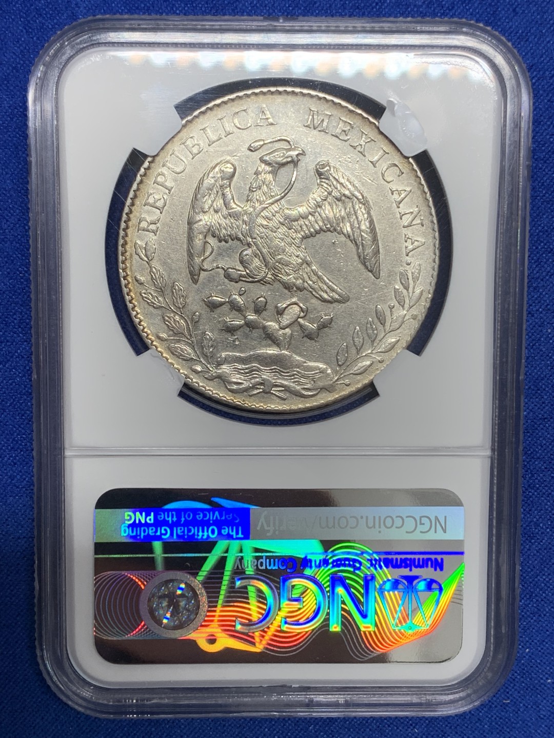 《竞宝斋》第150场-周日，周一，周四 3场 (全场包邮) NGC UND 墨西哥 1894   8里亚尔 花边鹰洋 银币 淡环彩深打