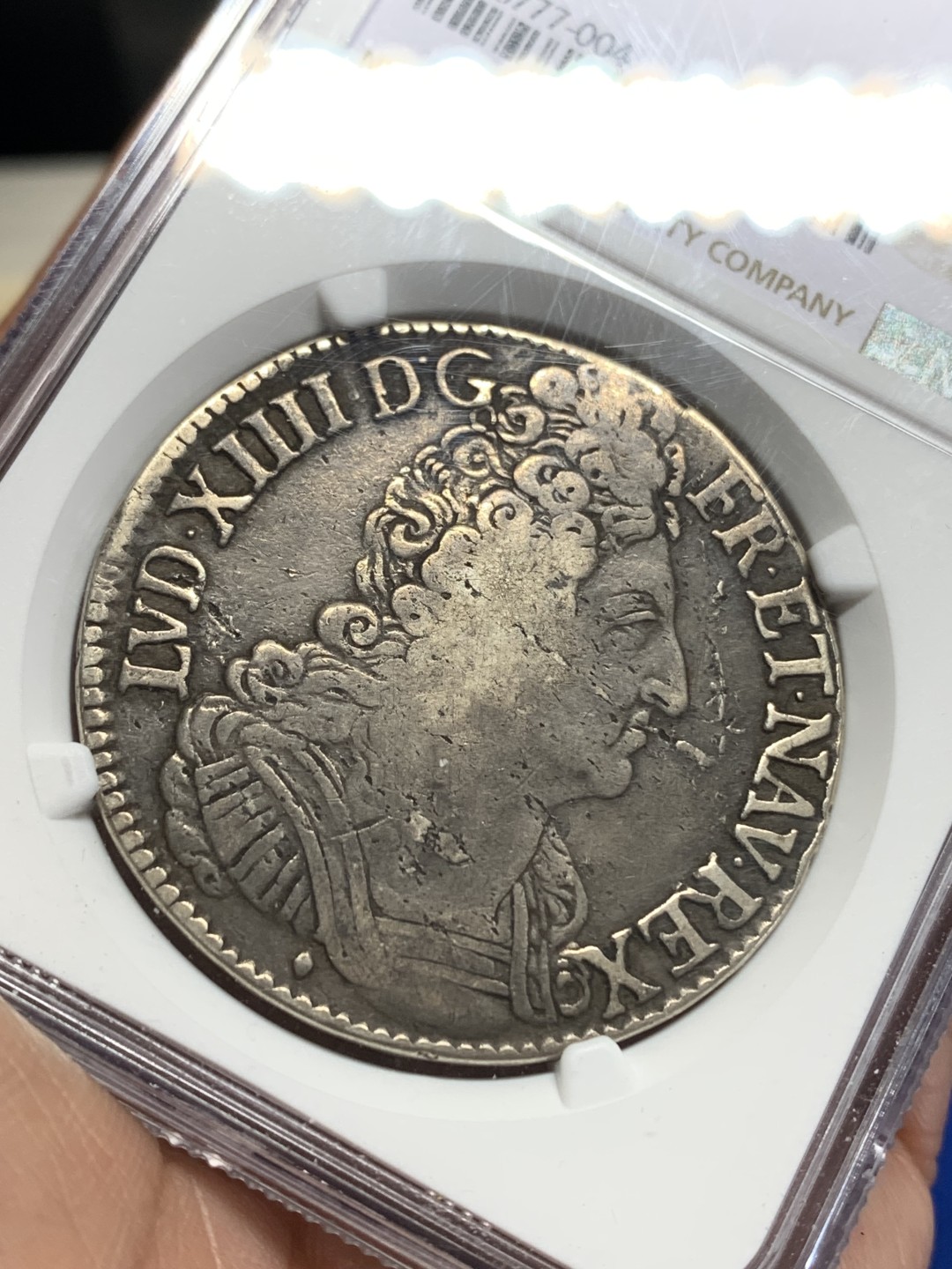 《竞宝斋》第150场-周日，周一，周四 3场 (全场包邮) 第二名 NGC-VF30 法国1709年 太阳神 背面三冠 ECU大银币