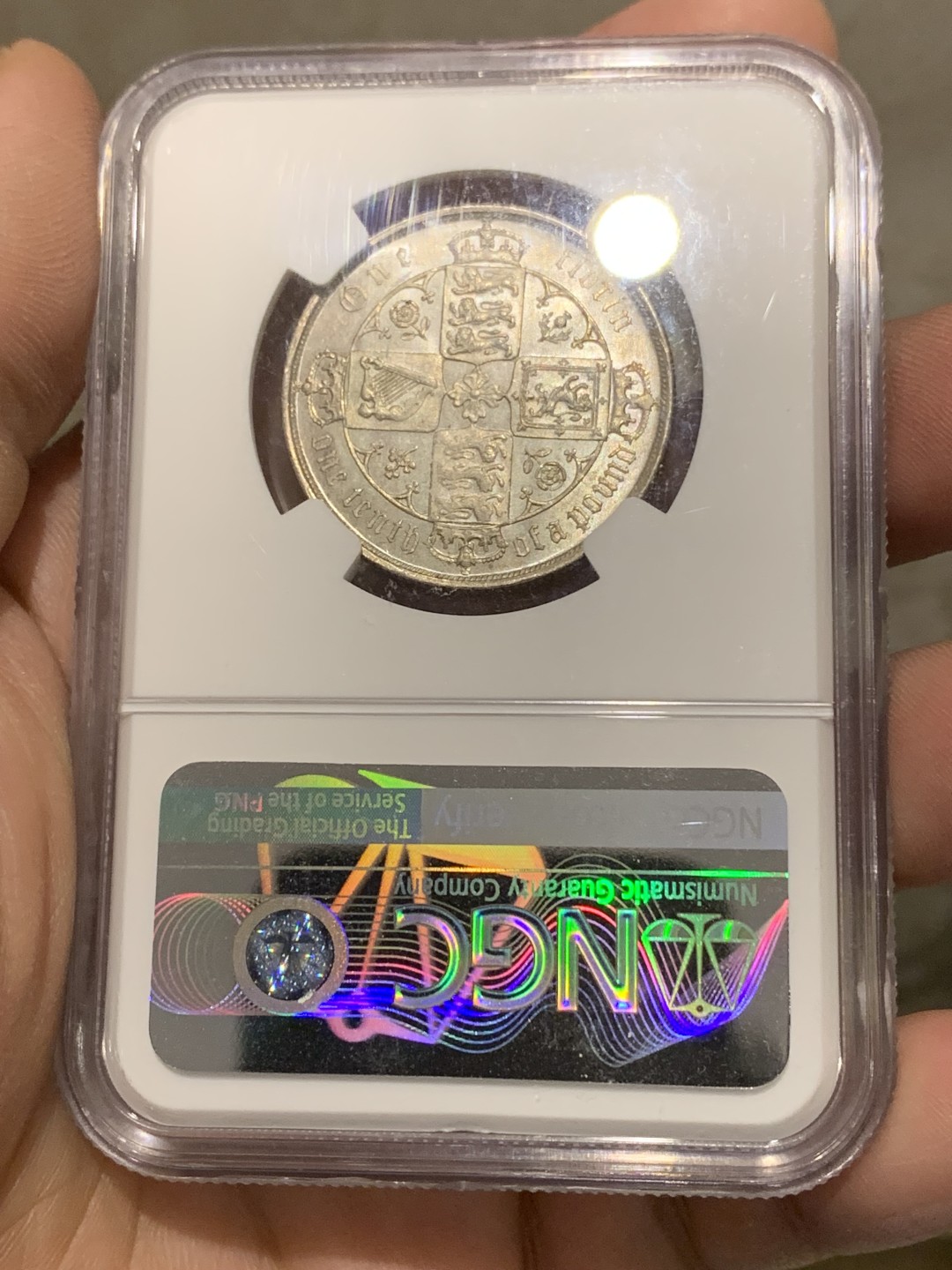 《竞宝斋》第150场-周日，周一，周四 3场 (全场包邮) NGC-MS64 英国 1885年 哥特弗洛林 银币 原光强烈 英系热门上涨品种 高分可自藏