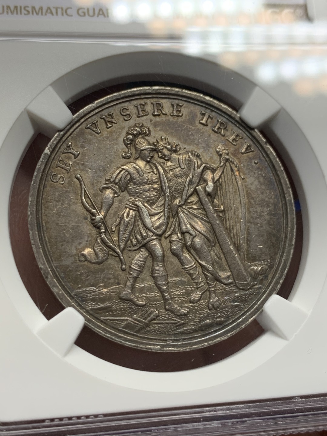 《竞宝斋》第150场-周日，周一，周四 3场 (全场包邮) NGC-MS61 德国 纽伦堡 1700左右 爱情之树银章 非常少见品种