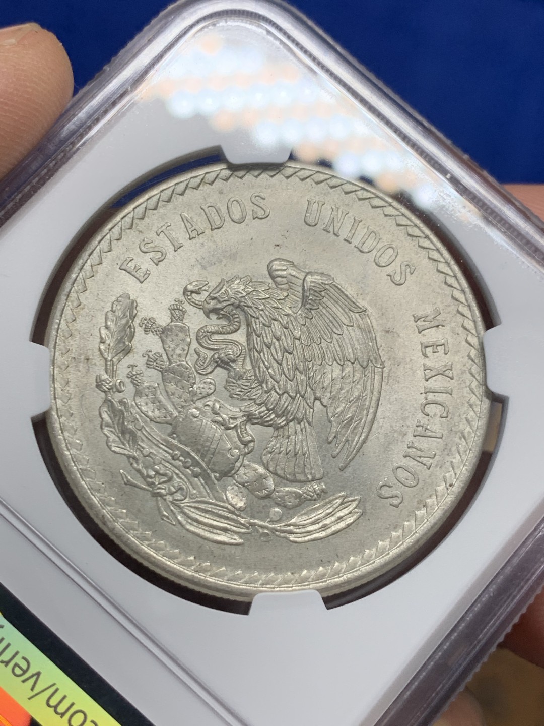 《竞宝斋》第150场-周日，周一，周四 3场 (全场包邮) NGC-MS63 墨西哥1948年 印第安人头像5比索大银币 原光好品