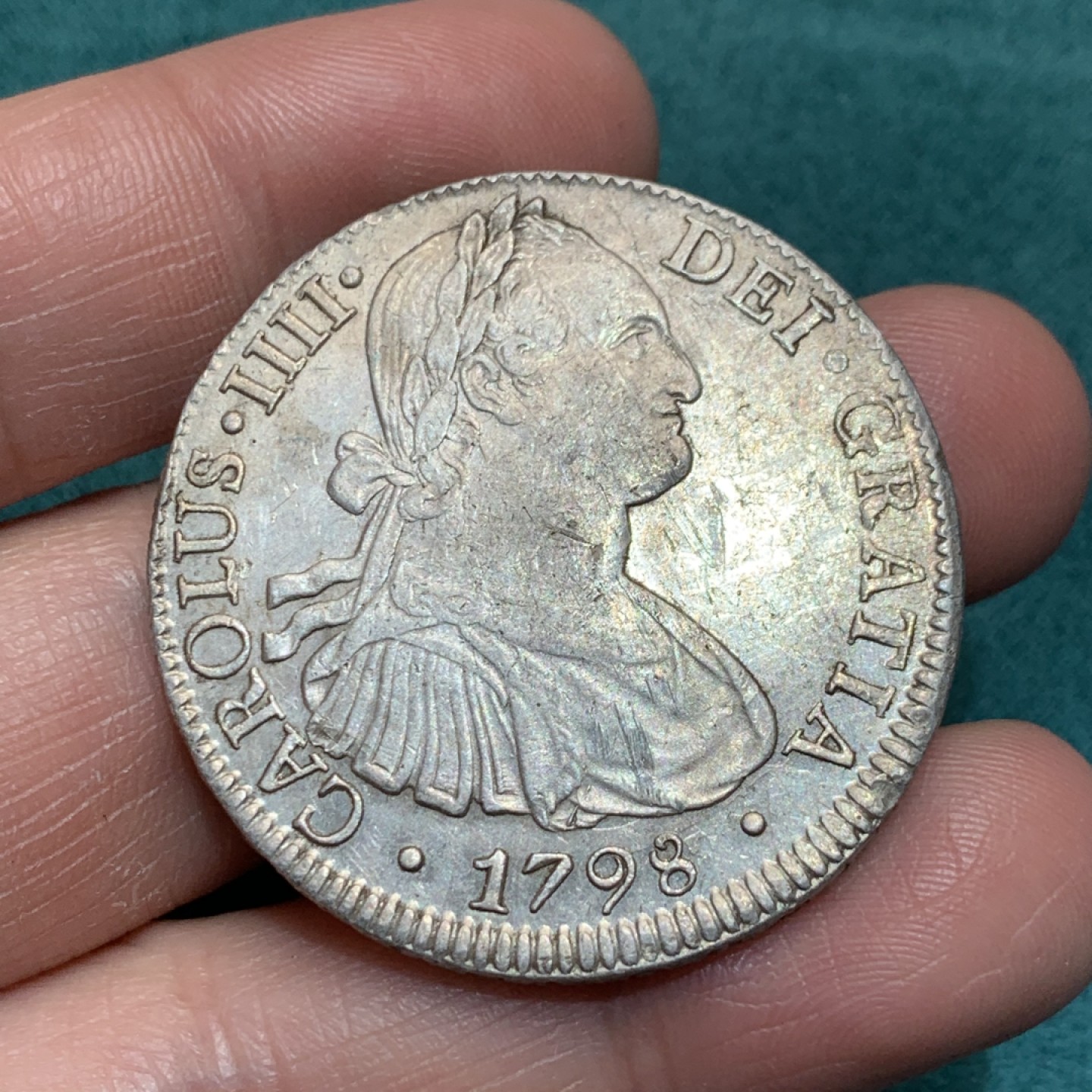 《竞宝斋》第150场-周日，周一，周四 3场 (全场包邮) 墨西哥 1798年 卡四 双柱 大银币深打带底光