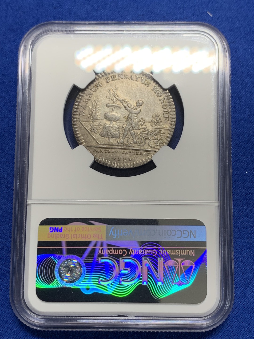 《竞宝斋》第150场-周日，周一，周四 3场 (全场包邮) NGC-AU58 法国1728年 路易十五 皇家派对 JETON 银质 顶级品相