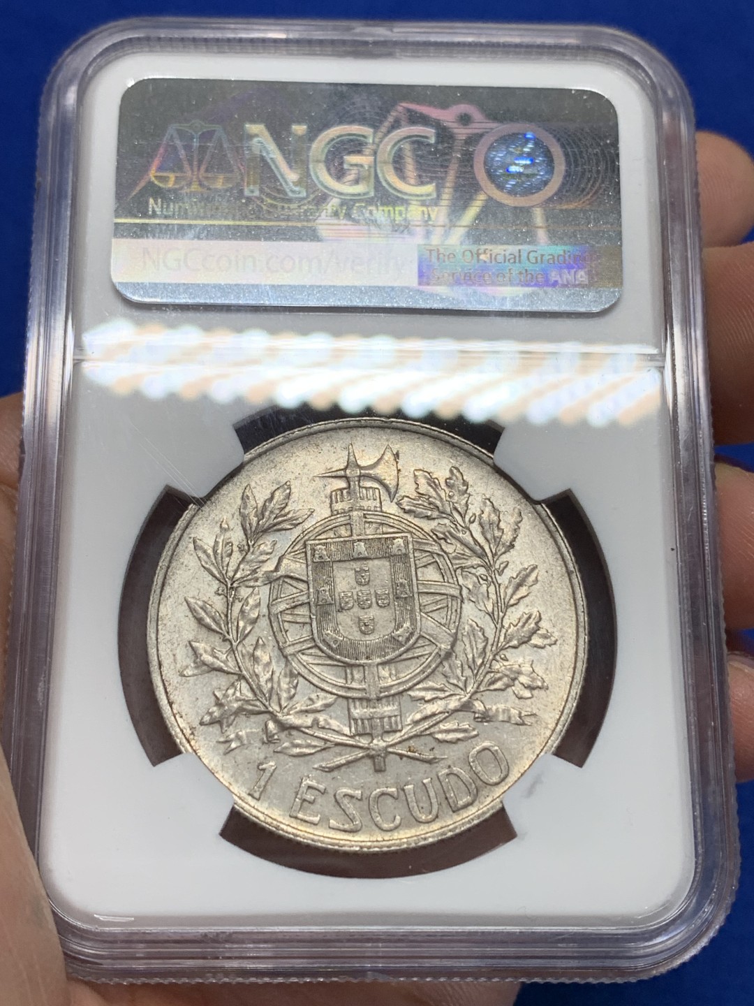 《竞宝斋》第150场-周日，周一，周四 3场 (全场包邮) NGC-AU58 葡萄牙1910年 半岛战争 1埃斯库多大银币