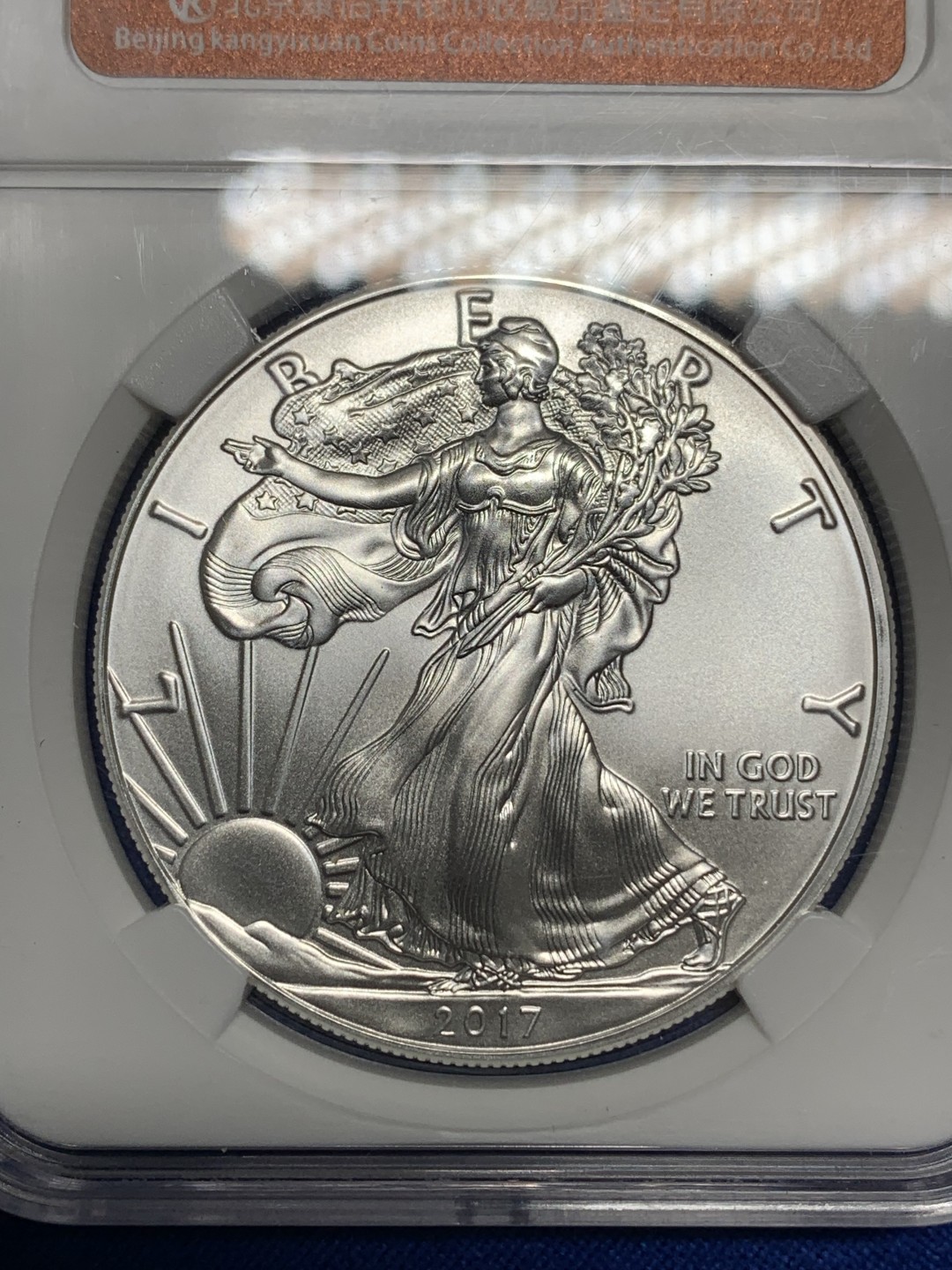《竞宝斋》第150场-周日，周一，周四 3场 (全场包邮) 美国 2017年 行走 1美元银币 1盎司 31.1克 999银