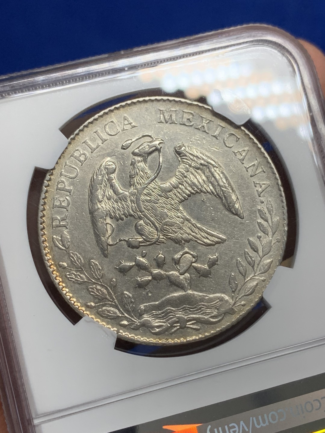 《竞宝斋》第150场-周日，周一，周四 3场 (全场包邮) NGC UND 墨西哥 1894   8里亚尔 花边鹰洋 银币 淡环彩深打