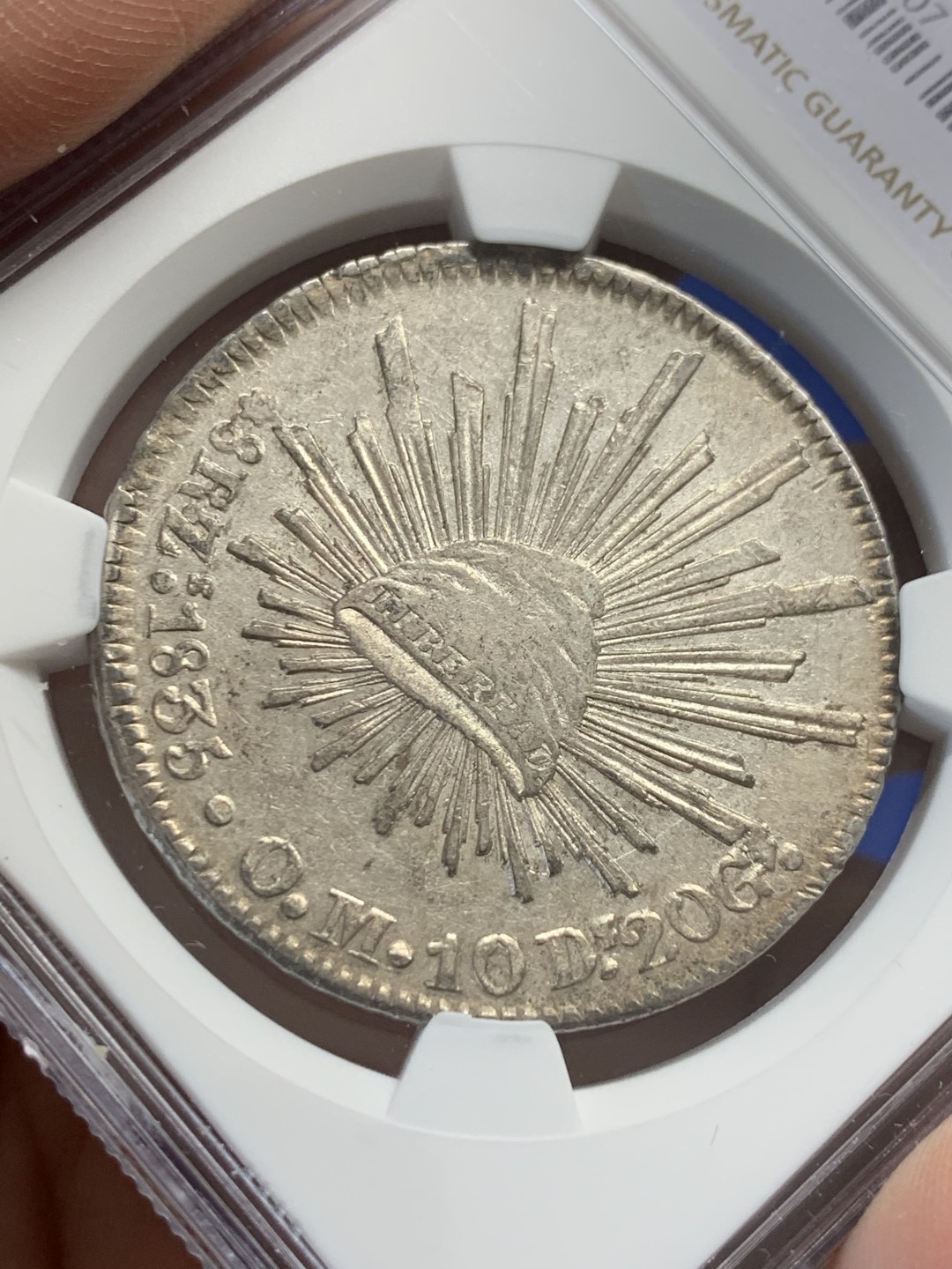 《竞宝斋》第150场-周日，周一，周四 3场 (全场包邮) NGC AU 墨西哥 1835 ZS OM 早期花边鹰洋底光好 打制深