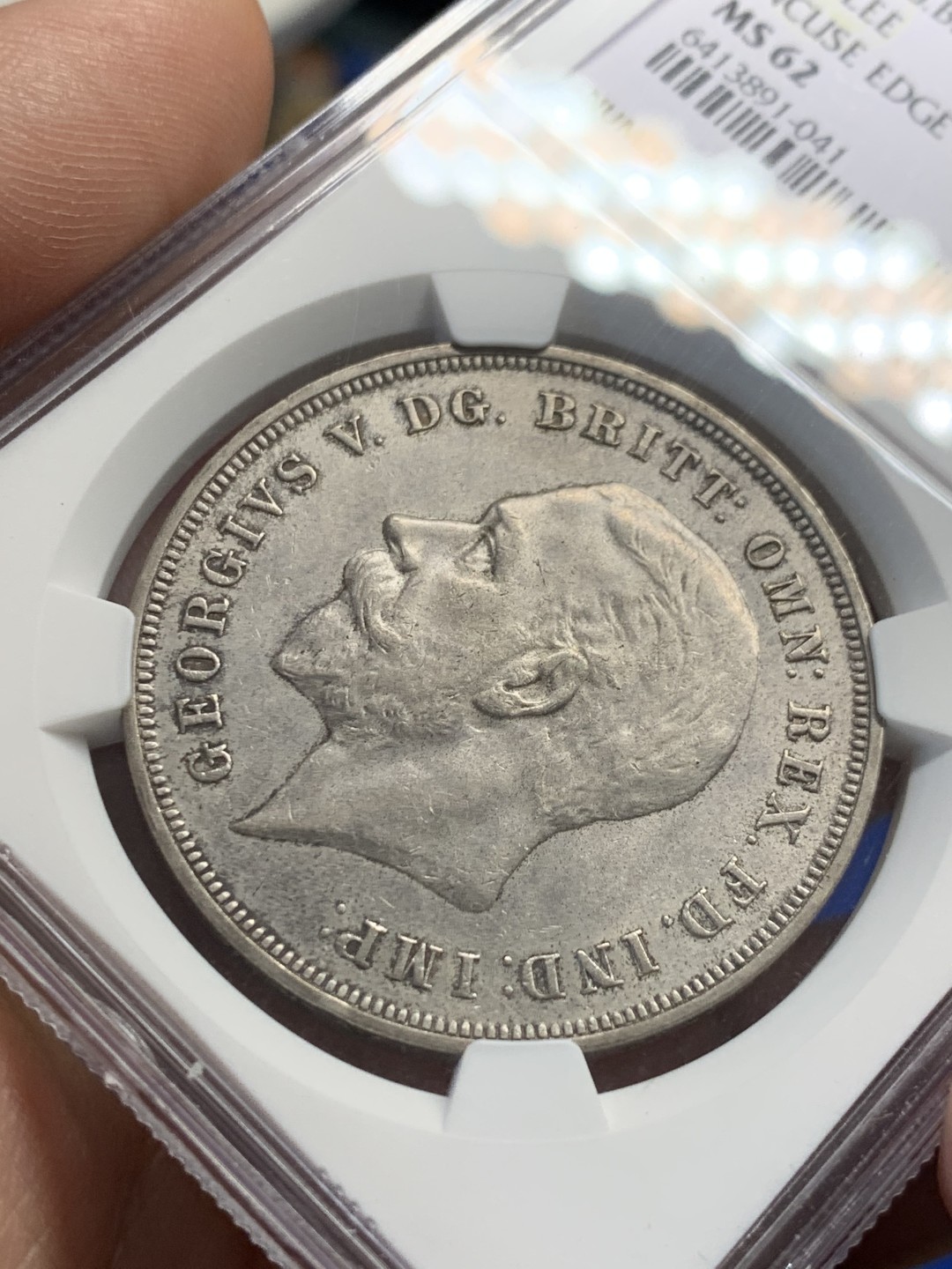 《竞宝斋》第150场-周日，周一，周四 3场 (全场包邮) NGC-MS62 英国1935年 乔五马剑克朗 大银币