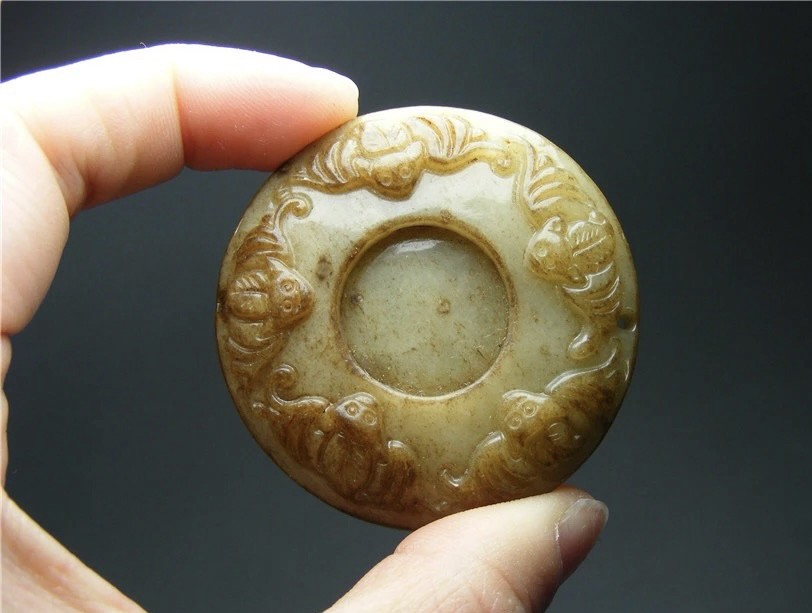 ｜冷门出品｜精选专拍·第贰拾柒场· 地方玉浮雕五福捧寿圆形大水盂