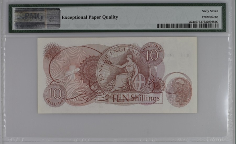 收藏联盟Quantum Auction 第248期拍卖 英国1961-62年10先令 PMG67 初版