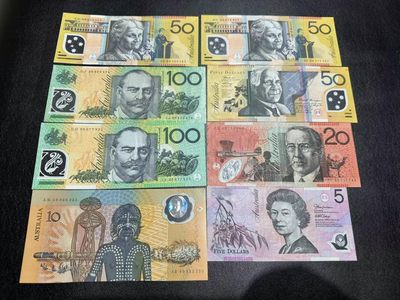 《外钞收藏家》第二百五十九期（连拍第四场） - 澳大利亚塑料钞8张一起 品相如图 纪念钞AU 其他流通