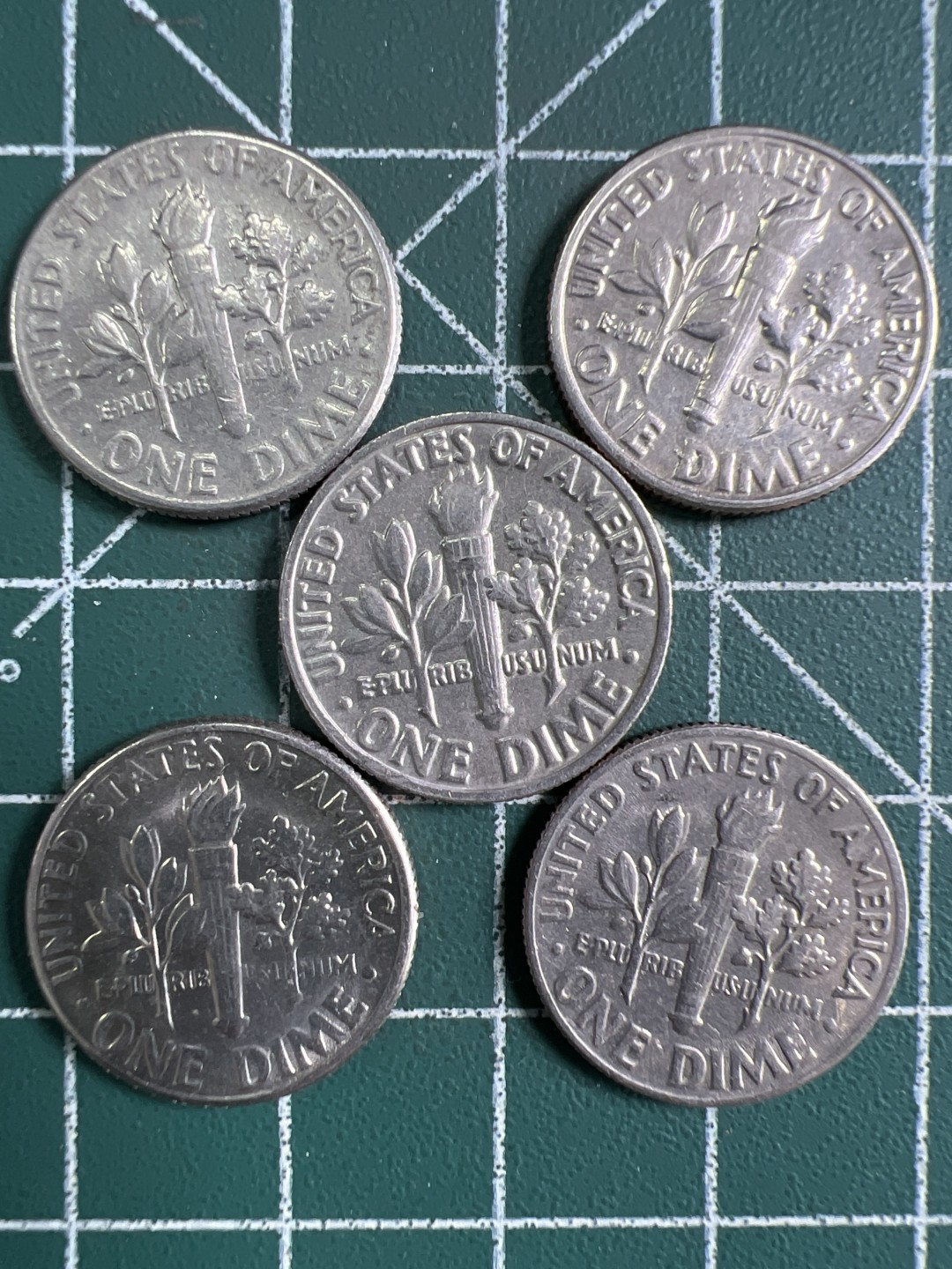 泡泡堂第285期  世界硬币 （无押金，捡漏，全场20包邮，偏远地区除外，接收代拍业务） 美国十美分 5枚