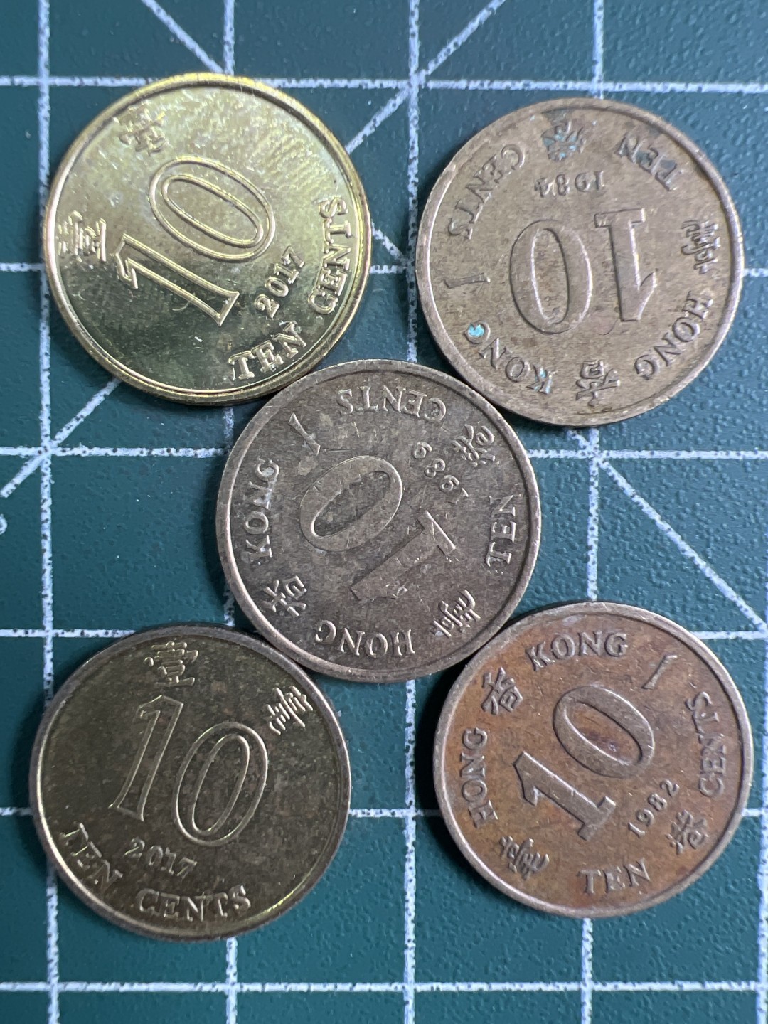 泡泡堂第285期  世界硬币 （无押金，捡漏，全场20包邮，偏远地区除外，接收代拍业务） 香港一毫 5枚