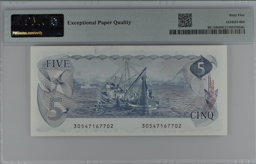 收藏联盟Quantum Auction 第248期拍卖 加拿大1979年5元 PMG65