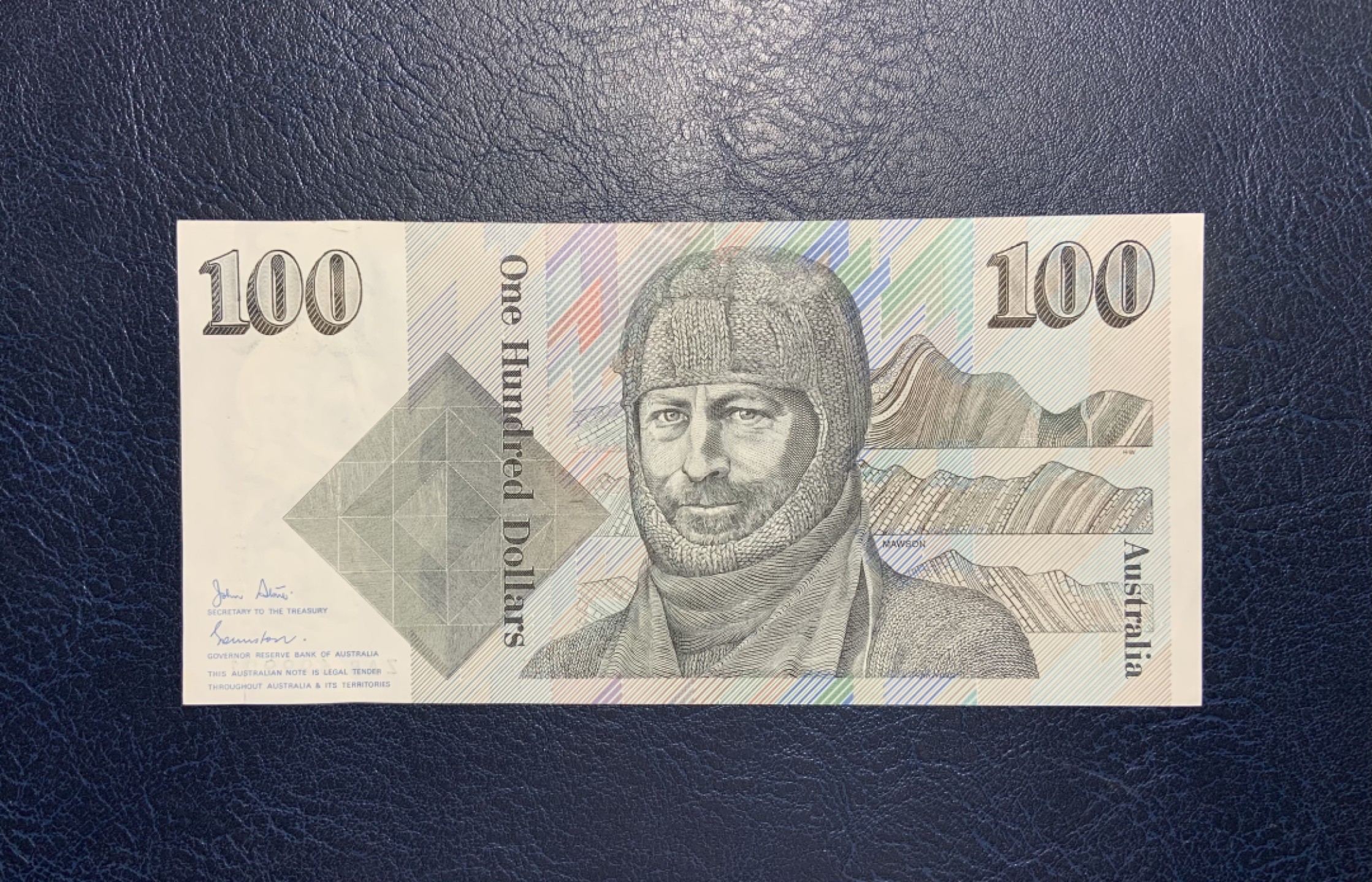 收藏联盟Quantum Auction 第247期拍卖 澳大利亚1984年100元 品相AU 豹子身 倒置号 