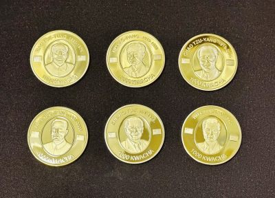 CSIS-GREAT评级精品钱币拍卖第一百八十九期 - 赞比亚2009年新中国领袖人物精制镀金纪念铜币6枚套